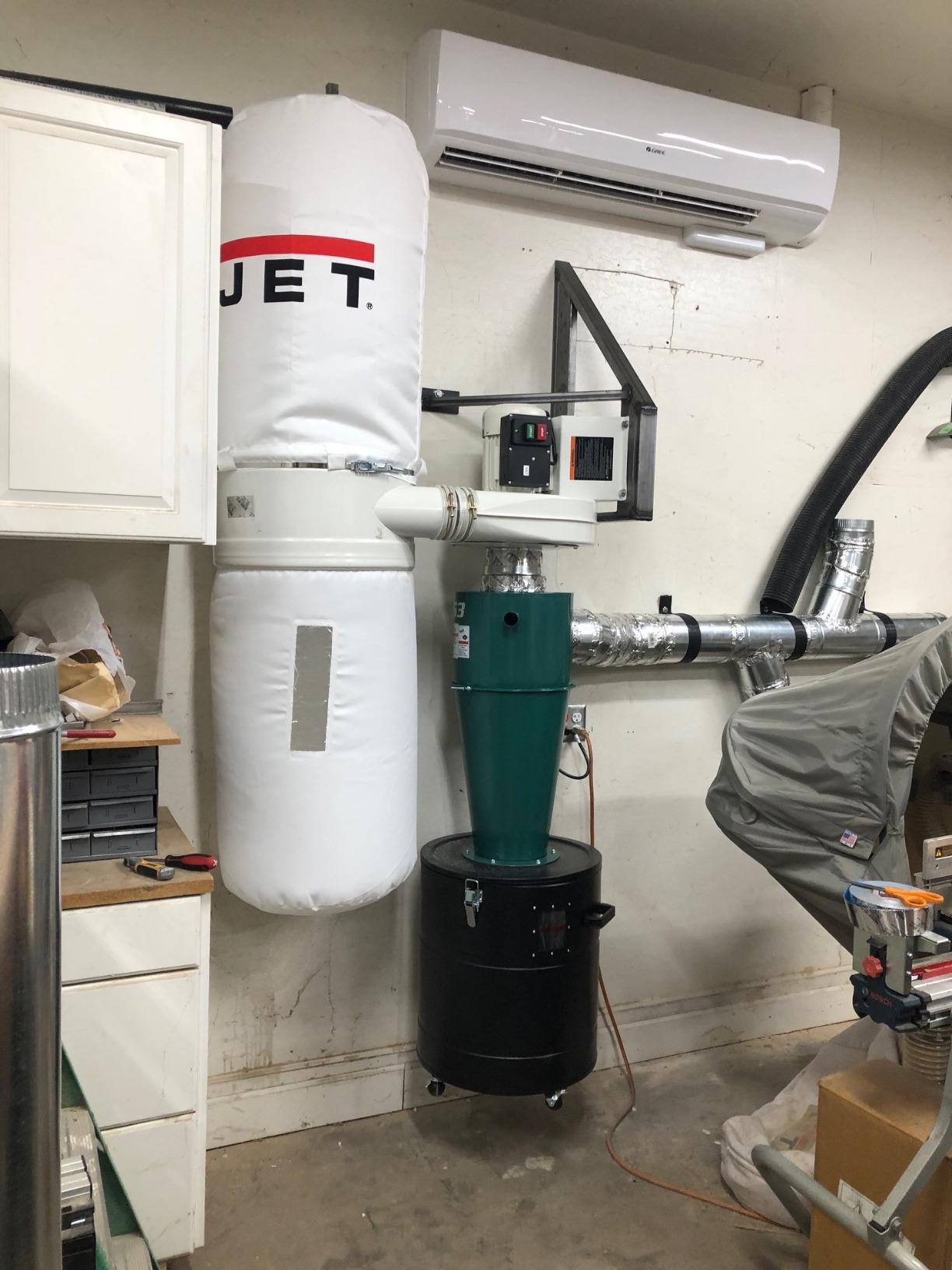 JET Vortex Cone Dust Collector, 30-Micron Bag Filter, 2 HP, 230V 1Ph (Model DC-1200VX-BK1) customer photo 2