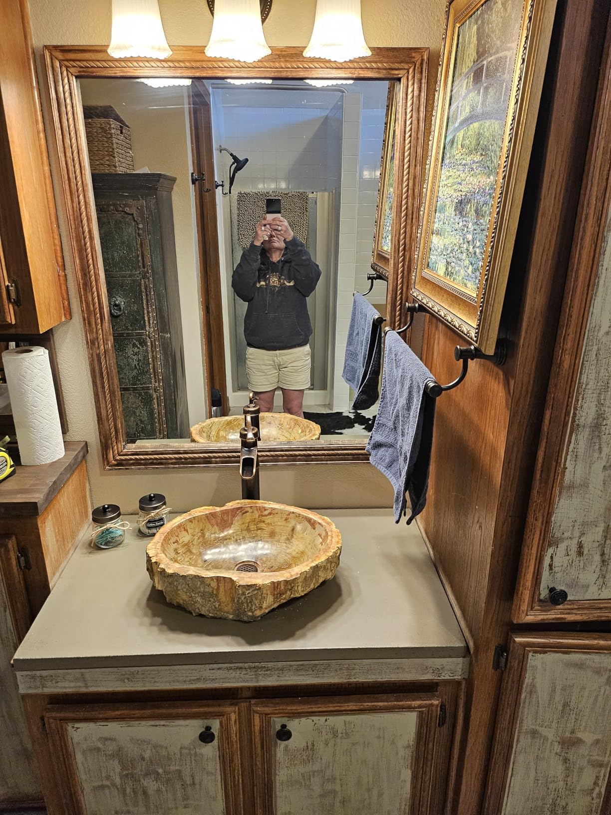 Eden Bath Petrified Wood Variable Shaped Vessel Sink, Polished Stone Basin with Natural Exterior customer photo 1
