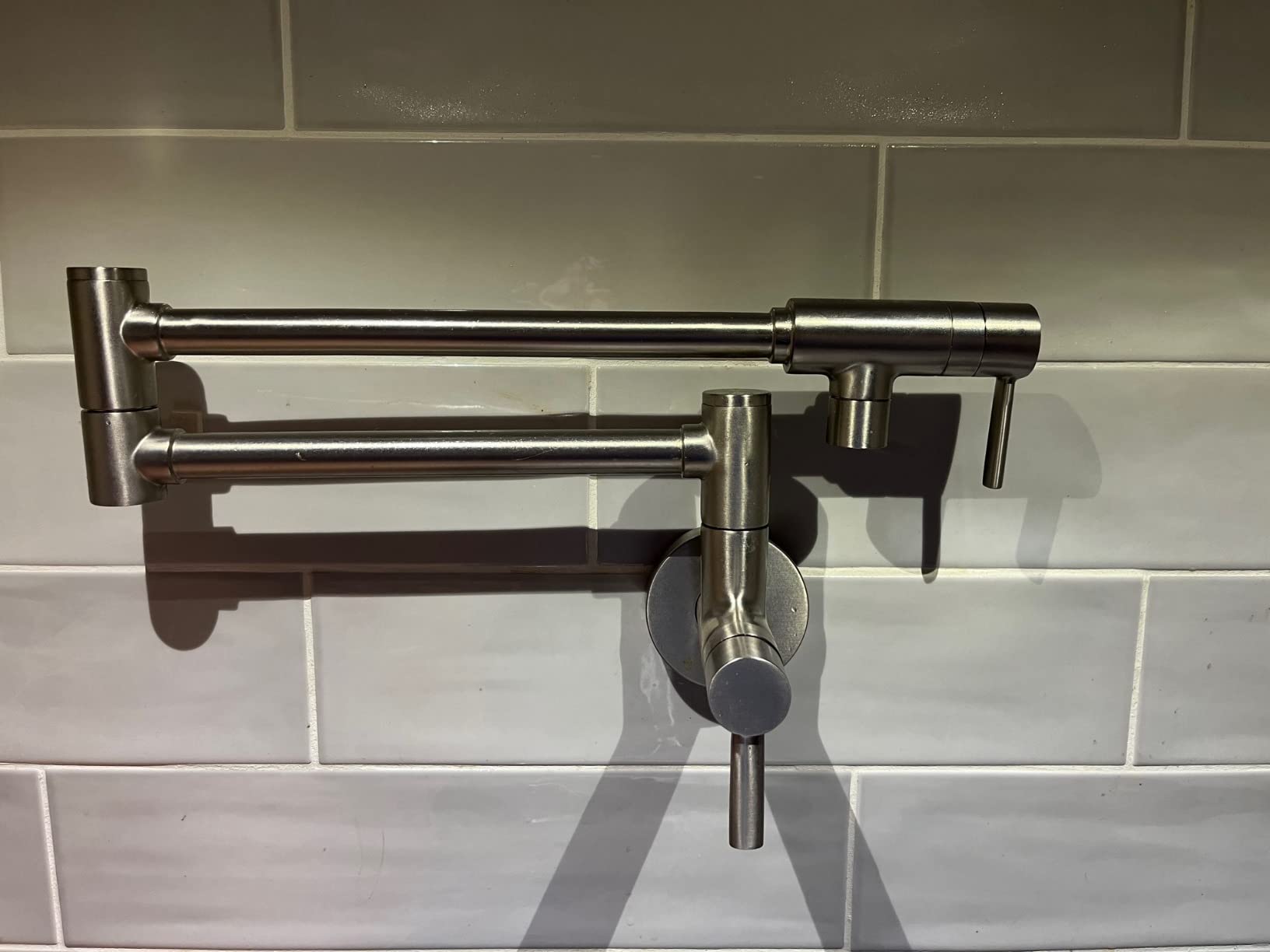 Moen Modern Spot Resist Stainless Wall Mount Swing Arm Folding Pot Filler, Double Jointed Kitchen Faucet, S665SRS customer photo 1