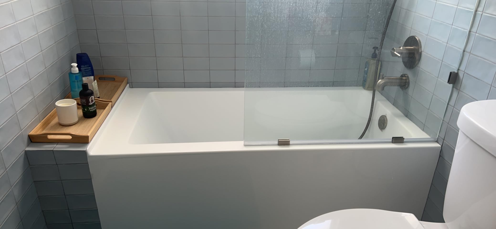 KINGSTON BRASS VTDE603122L 60-Inch Contemporary Alcove Acrylic Bathtub with Left Hand Drain and Overflow Holes, White customer photo 2