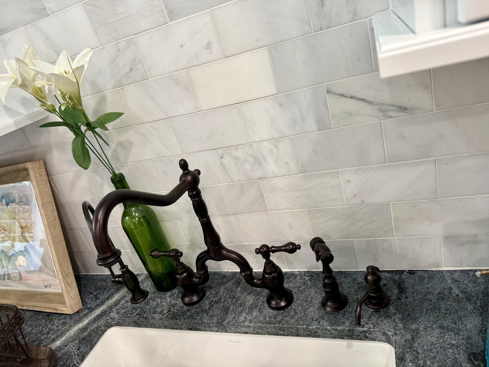 Kingston Brass KS7752ALBS English Country Bridge Kitchen Faucet, Polished Brass, 8 x 8.25 x 14.5 customer photo 2