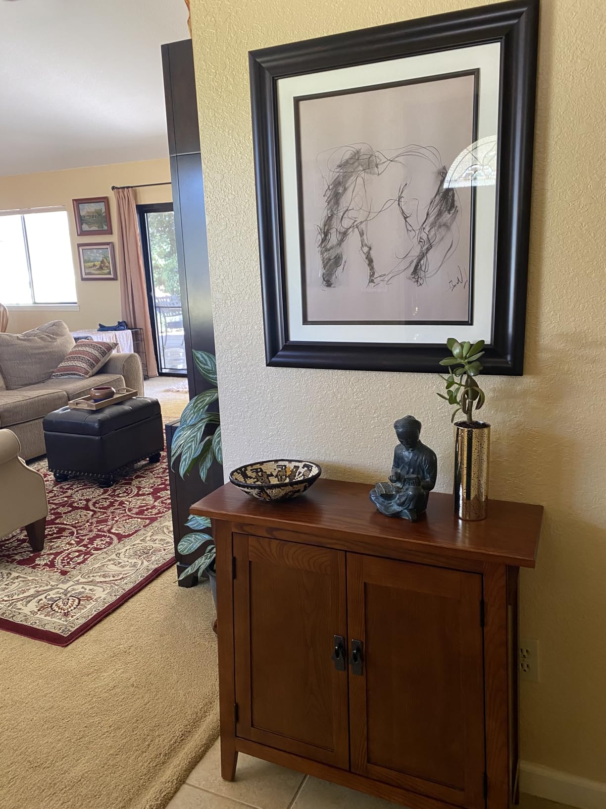 Leick Home Mission Hall Console Table, Solid Wood, 2-Door Storage with 1 Interior Shelf, Russet Brown, 30 in L x 11 in D x 30 in H customer photo 1