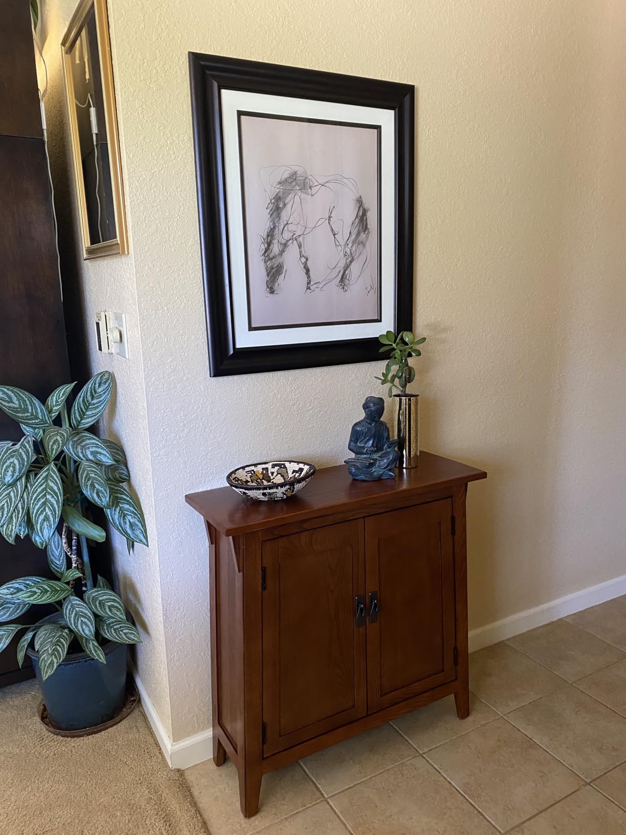 Leick Home Mission Hall Console Table, Solid Wood, 2-Door Storage with 1 Interior Shelf, Russet Brown, 30 in L x 11 in D x 30 in H customer photo 2
