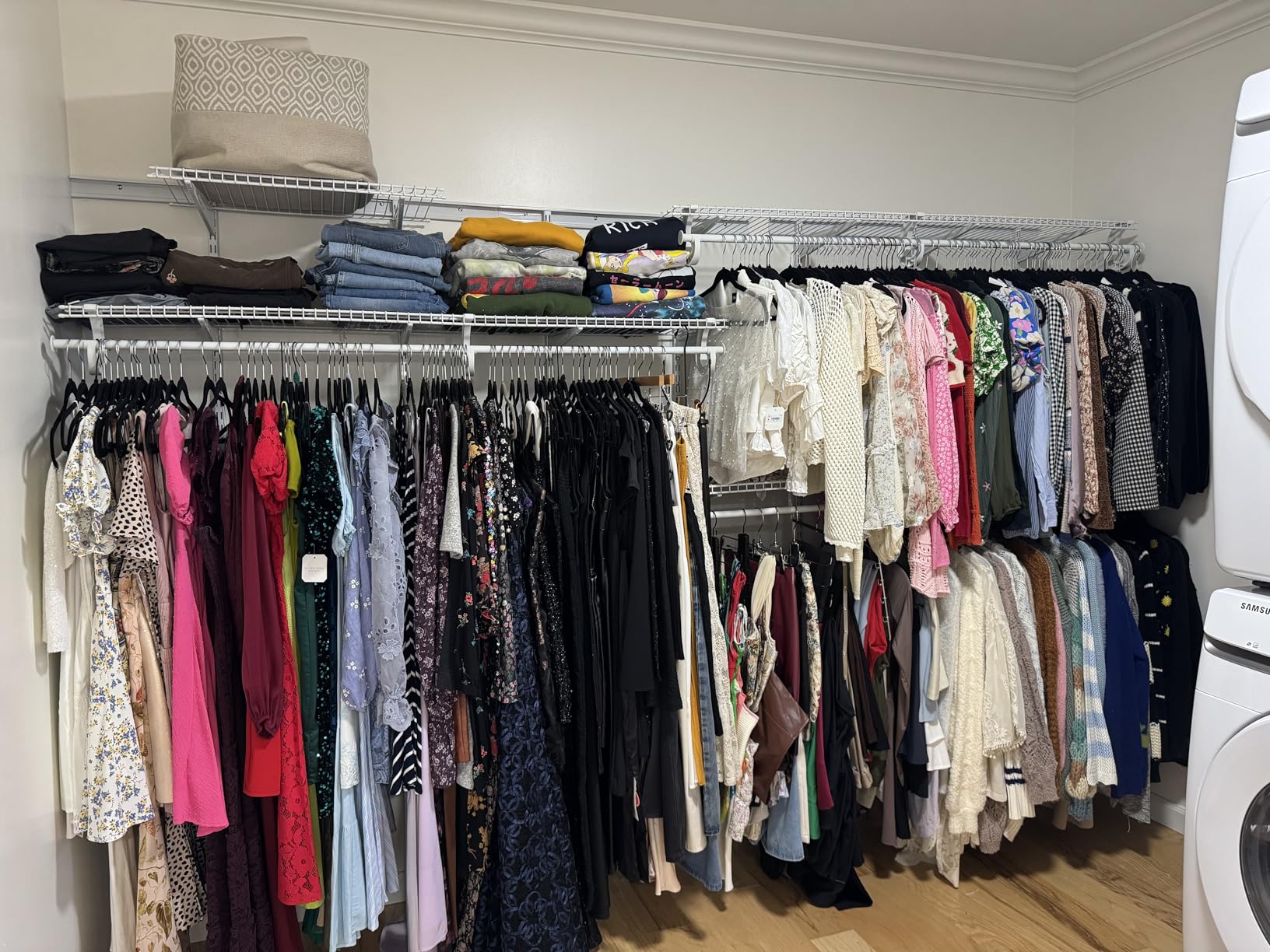 ClosetMaid ShelfTrack Wire Closet Organizer System, Adjustable from 7 to 10 Ft., With Shelves, Clothes Rods, Hardware, Durable Steel, White customer photo 1