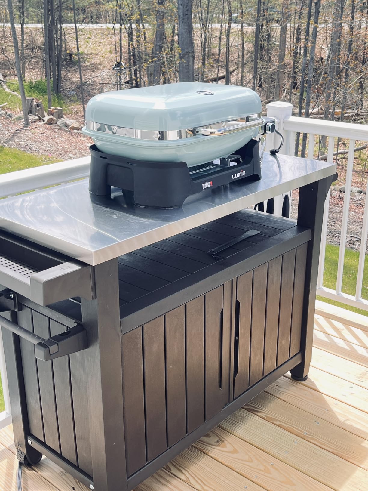 Keter Outdoor Rolling Table Cart for Food Prep, Storage, Bar & Grill, Dark Brown - Portable Kitchen Island Tabletop with Wheels for Drinks, Snacks, and Cooking customer photo 2