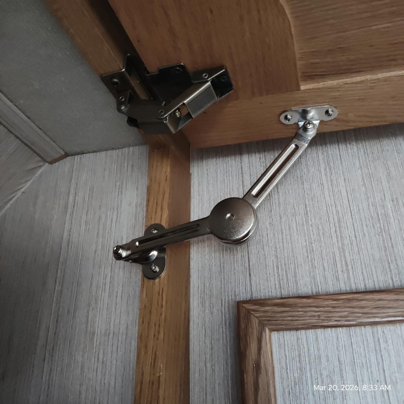 2 Packs [Upgraded] Qrity Cabinet Cupborad Furniture Door Lift Stay Support Hinge Damper - Support Up to 20KG - Opening Angle 75°/90°/110° - Come with Hex Key customer photo 1