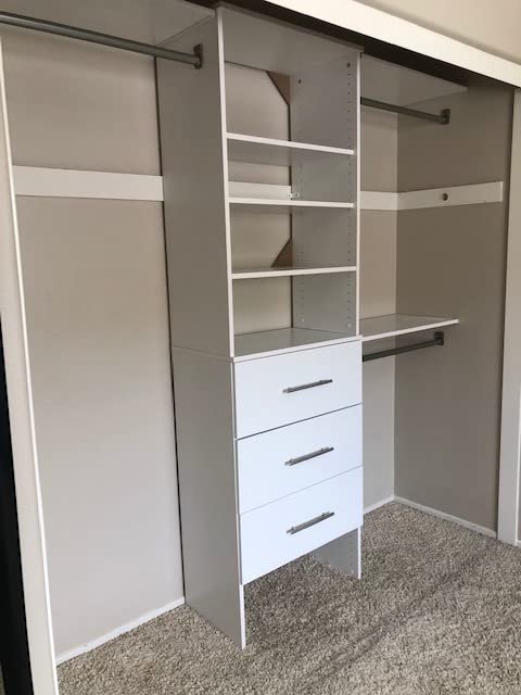 ClosetMaid 1936340 SuiteSymphony Modern 25-Inch Closet Organizer Tower Kit with Top Shelves, 4-Drawers and 2-Doors, Natural Grey customer photo 1