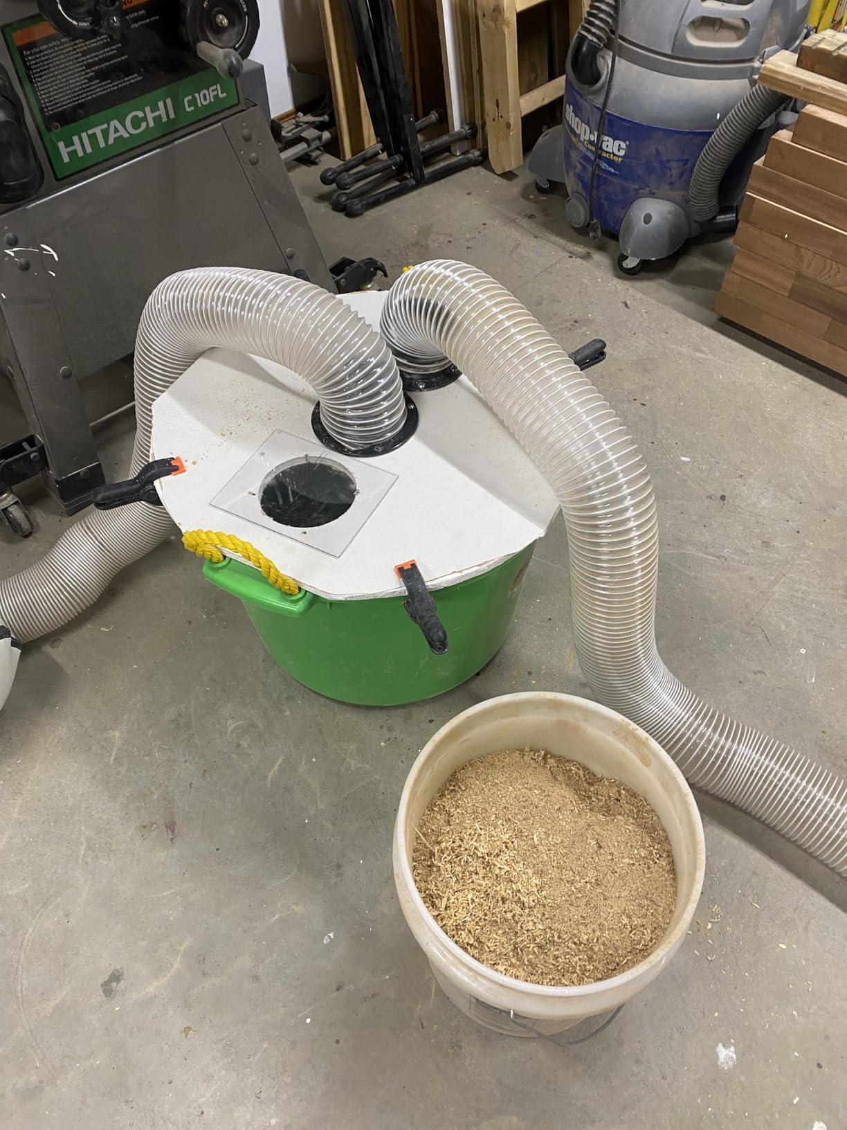 Peachtree Woodworking Supply Cyclone Dust Separator Kit for 4-Inch Hose - Shop Vacuum & Dust Collector Bucket System for Woodworking Debris, Barrels & Containers customer photo 2