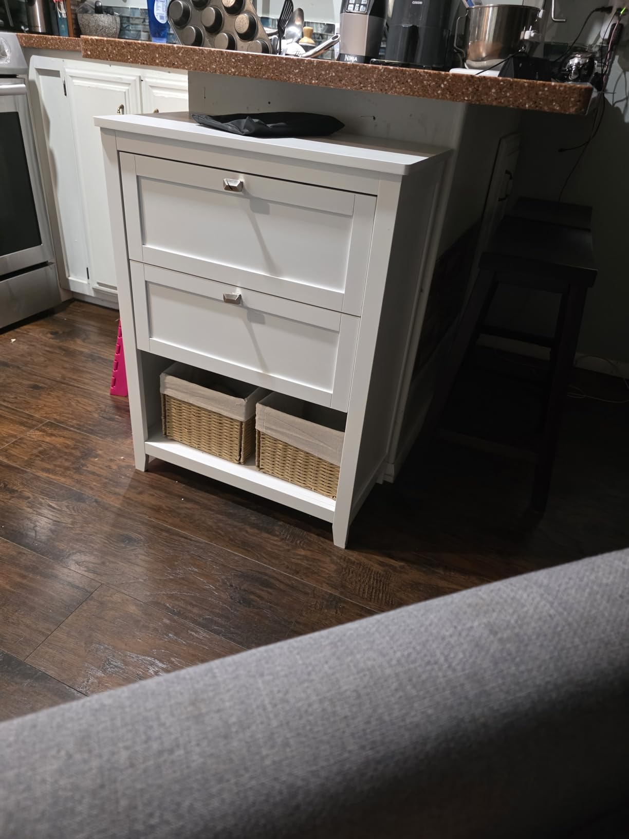 VASAGLE Bathroom Floor Cabinet, Bathroom Storage Cabinet, Freestanding, with Double Shutter Doors and Adjustable Shelf, for Living room, Entryway, Kitchen, White UBBC40WTV1 customer photo 2