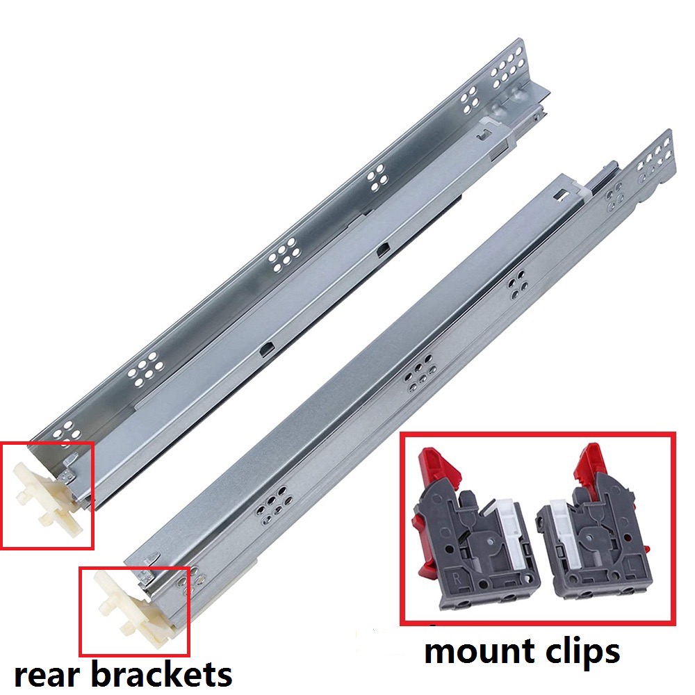 Gobrico Undermount Drawer Slides Soft Close Under Mounted Drawer Slides 21 inch, Heavy Duty Concealed Drawer Slide Glides Runners Full Extension, with Locking Device Rear Mounting Brackets 1Pair customer photo 2