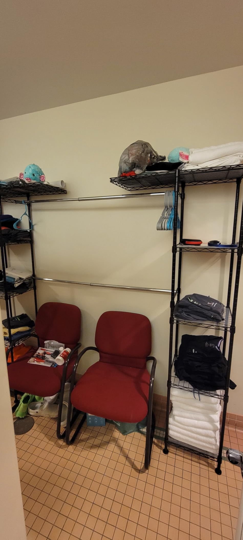 Amazon Basics Expandable Metal Hanging Closet Organizer and Storage Rack Wardrobe with Shelves, 57-80