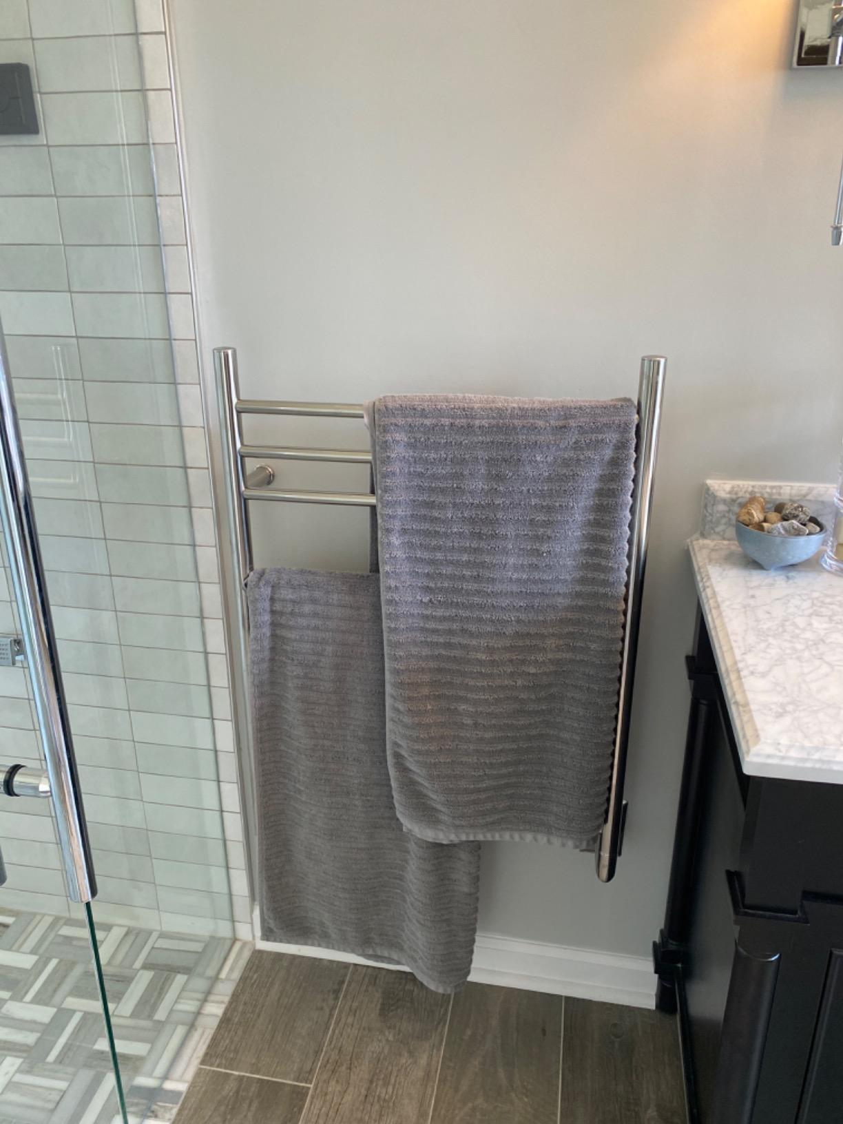 HEATGENE Towel Warmer Wall-Mounted Hardwired Heated Towel Rack Hot Towel Bar Brushed customer photo 2