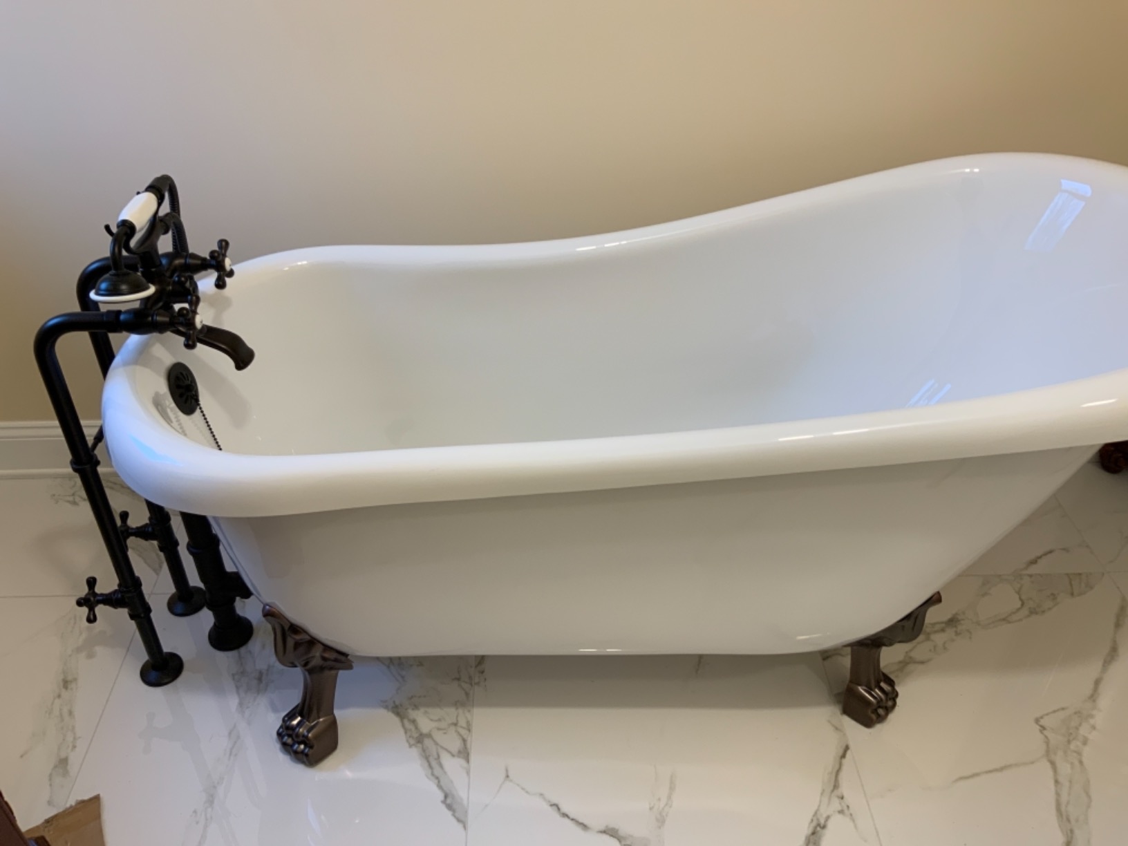 Kingston Brass CCK266K0 Kingston Freestanding Tub Faucet with Supply Line and Stop Valve, Matte Black customer photo 1