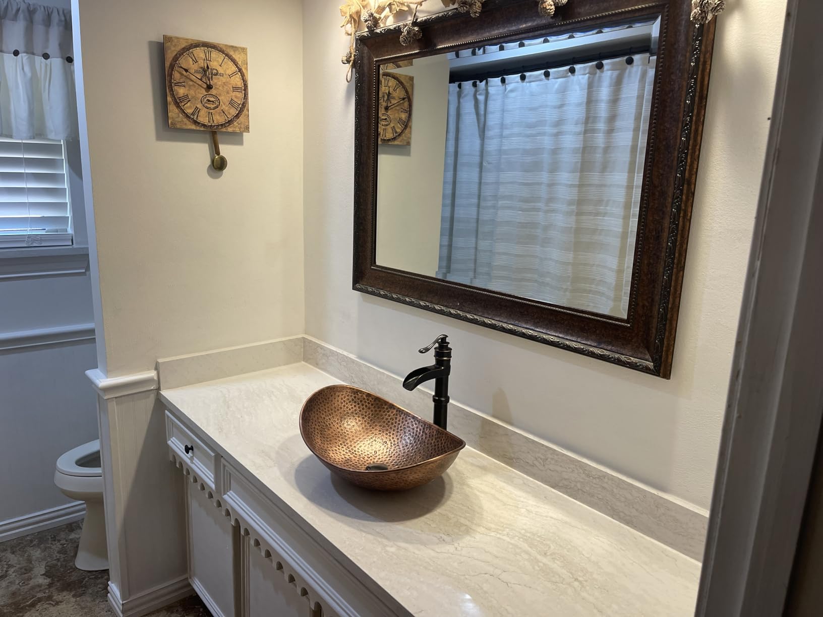 Monarch Abode Bathroom Sink - 19-Inch Harbor Vessel Bathrooms Countertop Sink, Above Counter Hand Hammered Pure Copper Bath Sinks customer photo 1