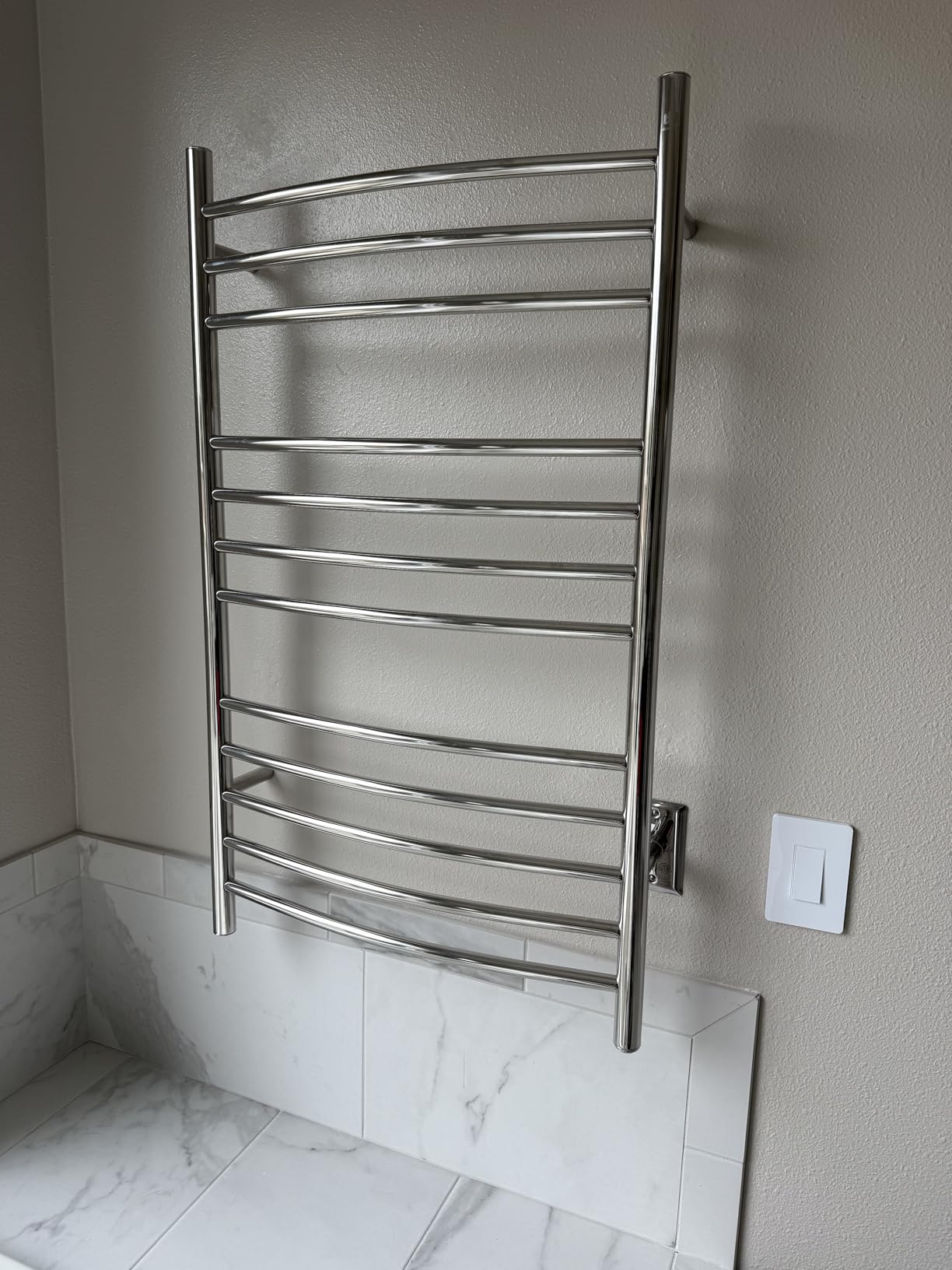 HEATGENE Towel Warmer Wall Mount Electric Plug-in/Hardwired Heated Towel Rack Brushed customer photo 2