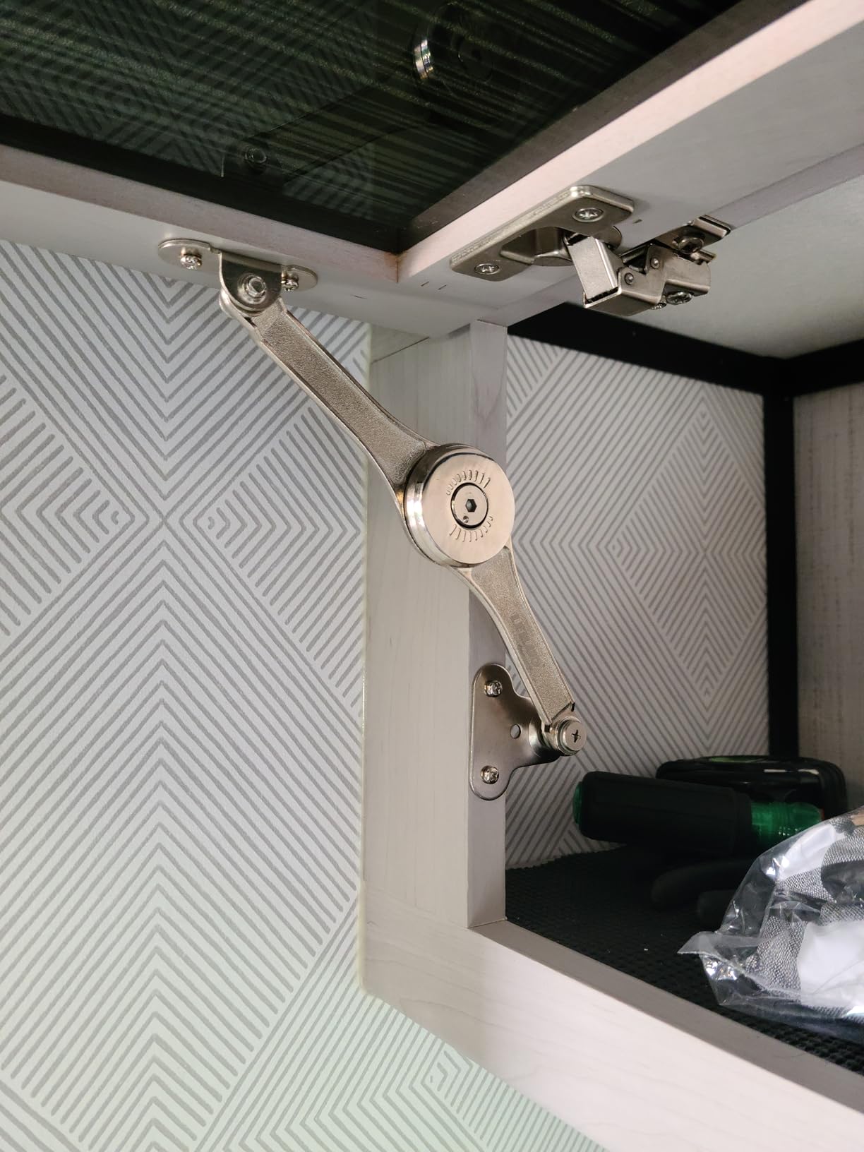 Heavy Duty Lid Stay Hinges Folding Lid Support Hinge,Perfect for Cabinet,Closet,Wardrobe or Toybox 110 Degree (Heavy Duty Style 1 Pair) customer photo 2