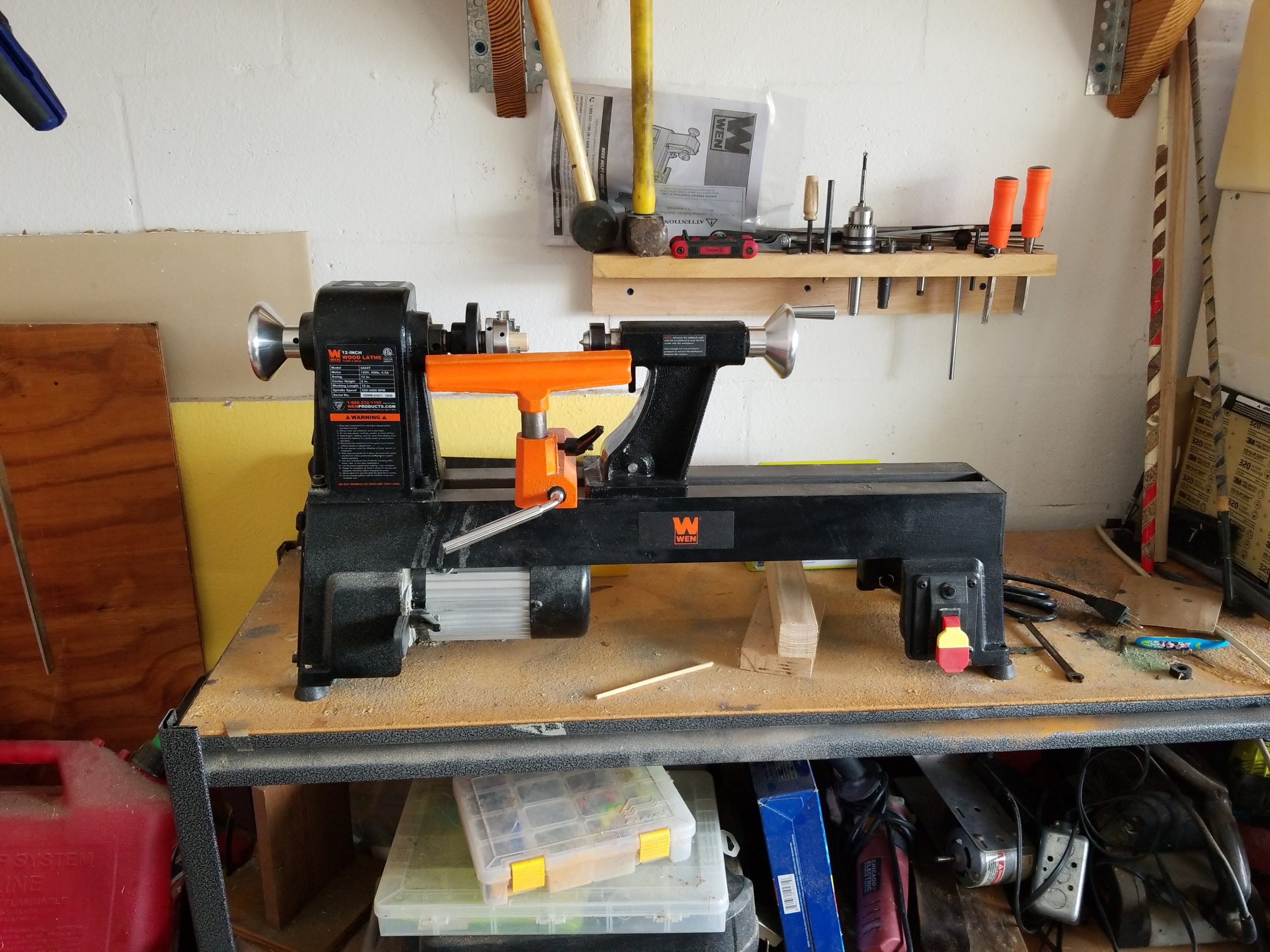 WEN LA3424 4.5-Amp 12-Inch by 18-Inch 5-Speed Benchtop Wood Lathe customer photo 1