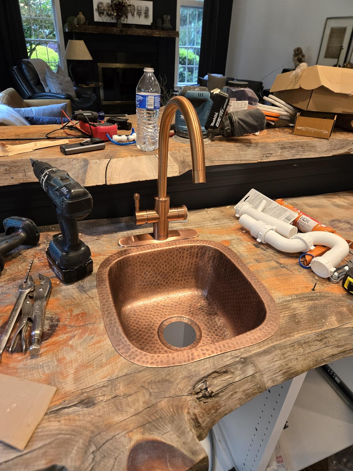 Monarch Abode Kitchen & Bar Sink - 15-inch Atlas Dual Mount Drop in Kitchen Sink, Hand Hammered Pure Copper Sinks, Drop in Bar Sinks or Undermount, Deep Single Bowl customer photo 2