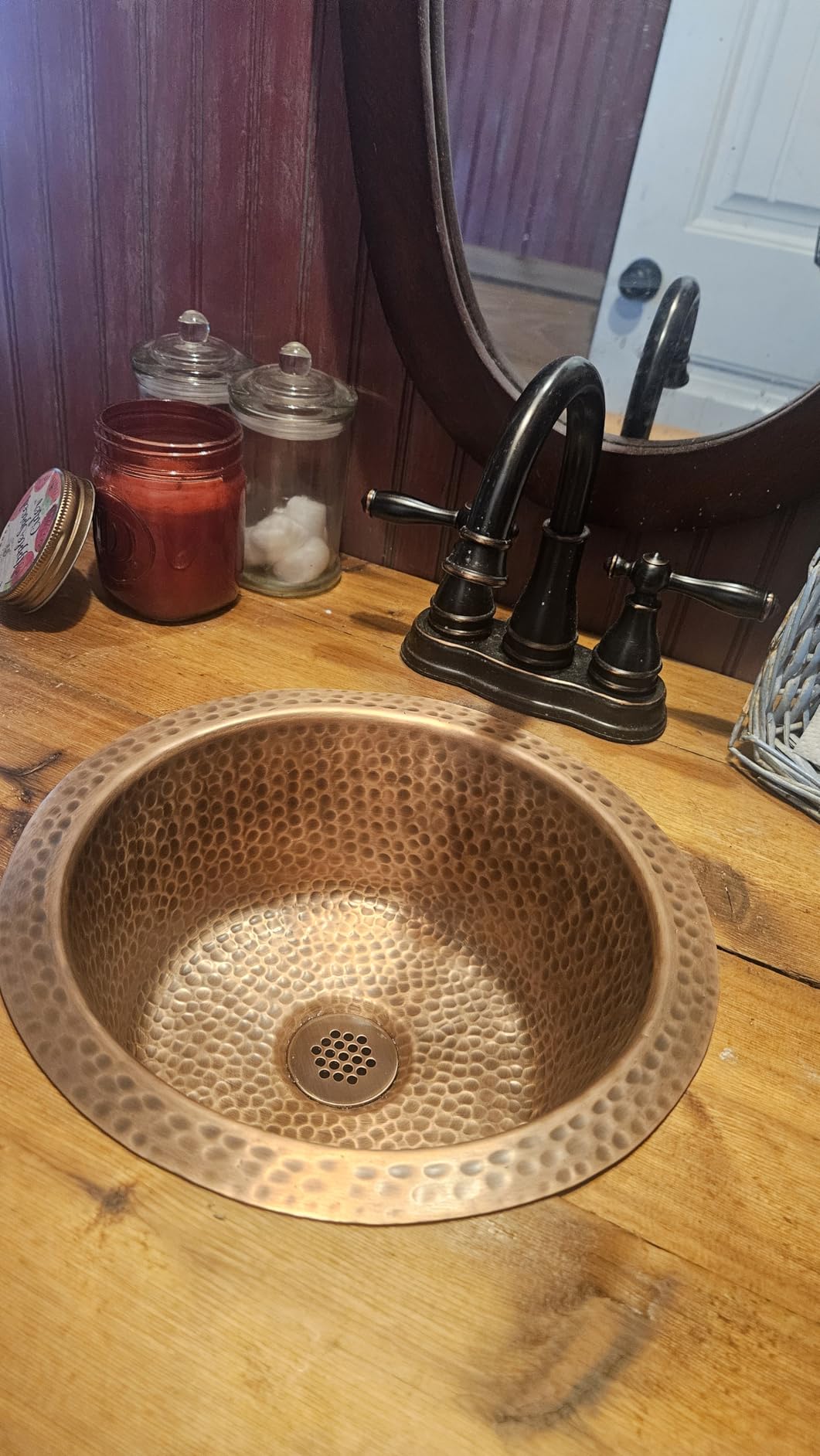 Monarch Abode Kitchen & Bar Sink - 12-inch Essex Dual Mount Drop in Bar Prep Sink, Hand Hammered Pure Copper Sinks, Drop in or Undermount Kitchen Sinks, Single Circular Dual Mount Bowl customer photo 2