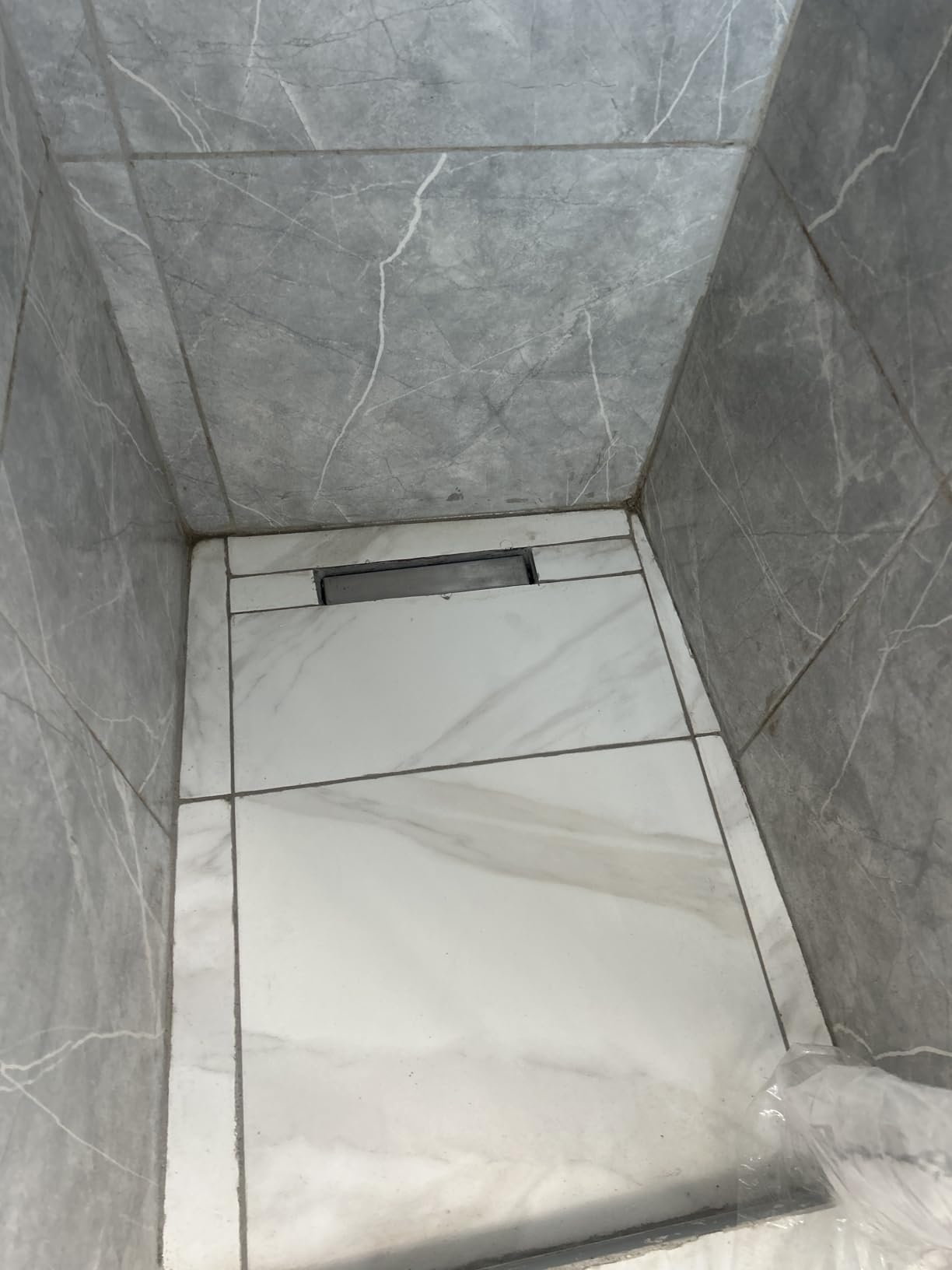 SaniteModar Linear Shower Drain 24 inch with Tile Insert 2 in 1 Panels, 304 Stainless Steel Brushed Shower Linear Drain, Invisible Drain Equipped Adjustable Feet and Hair Filter customer photo 1
