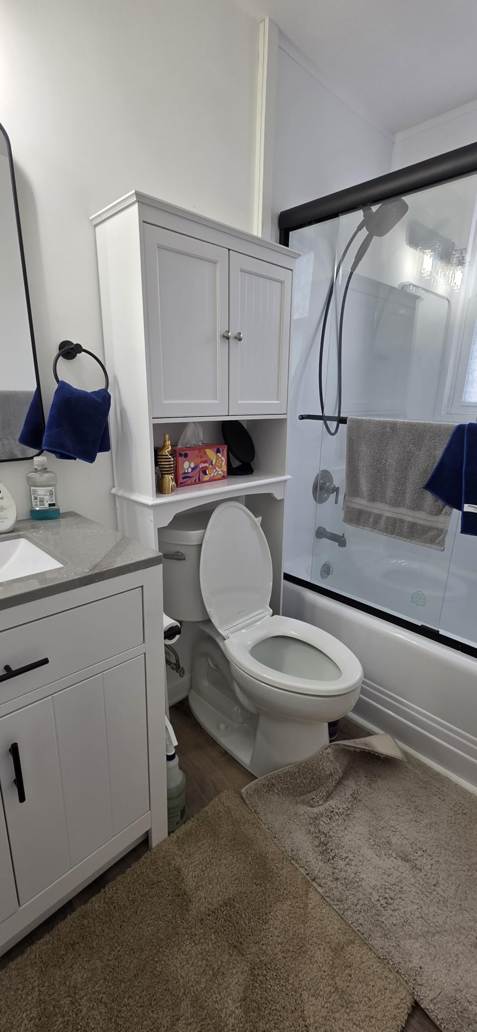 Spirich Over The Toilet Storage Cabinet, Bathroom Shelf Over Toilet, Bathroom Storage Cabinet Organizer, White customer photo 2