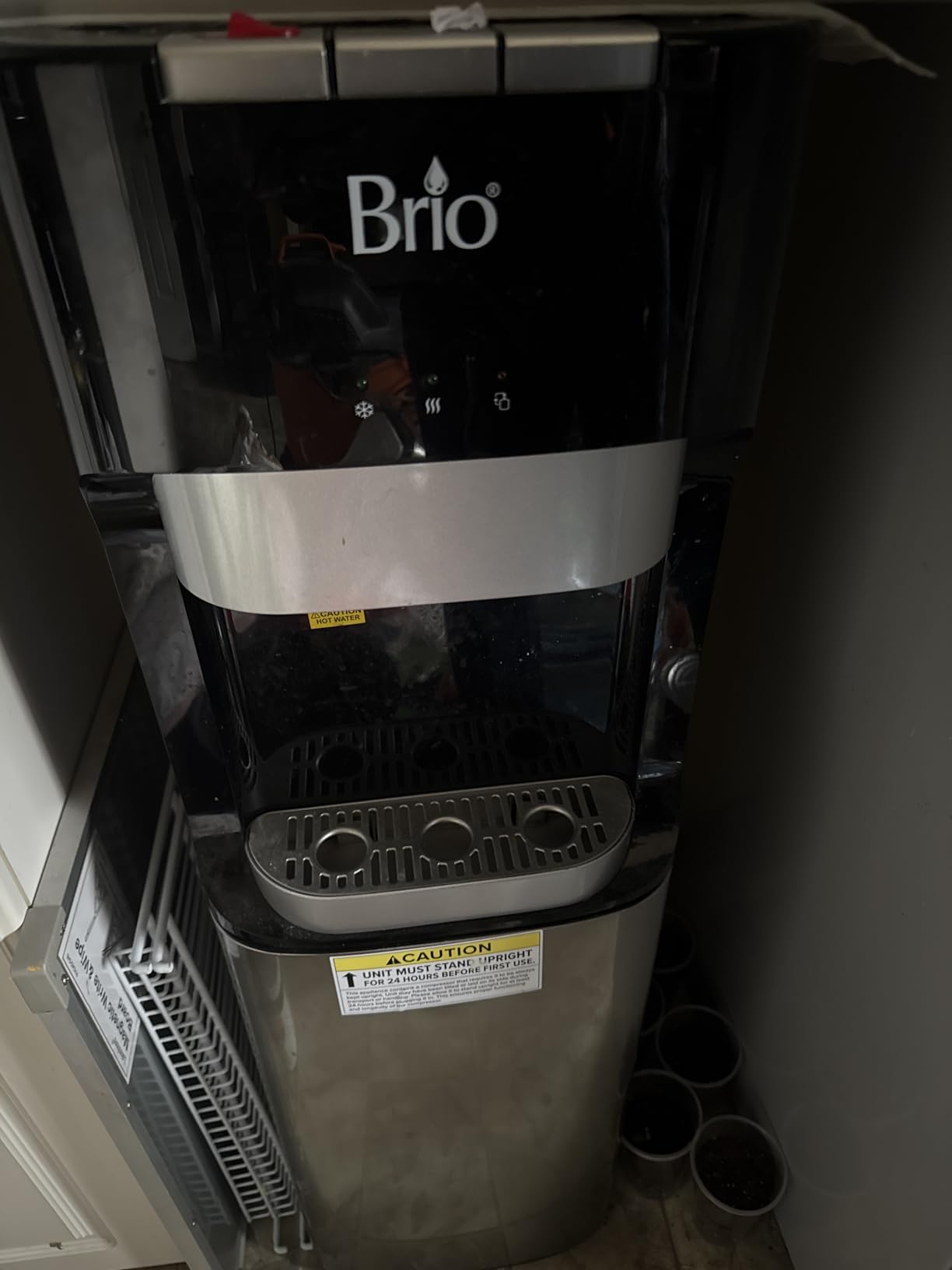 Brio Bottom Loading Water Cooler Dispenser for 5 Gallon Bottles - 3 Temperatures with Hot, Room & Cold Spouts, Child Safety Lock, LED Display with Empty Bottle Alert, Stainless Steel customer photo 1