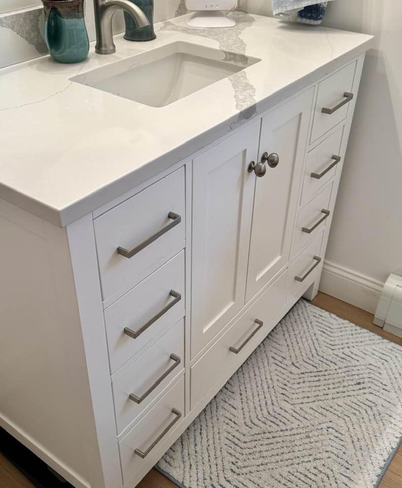 ARIEL Cambridge 48-inch Bathroom Vanity Base Cabinet,Solid Wood, 2 Soft Closing Doors, 9 Dovetail Drawers, Espresso customer photo 1