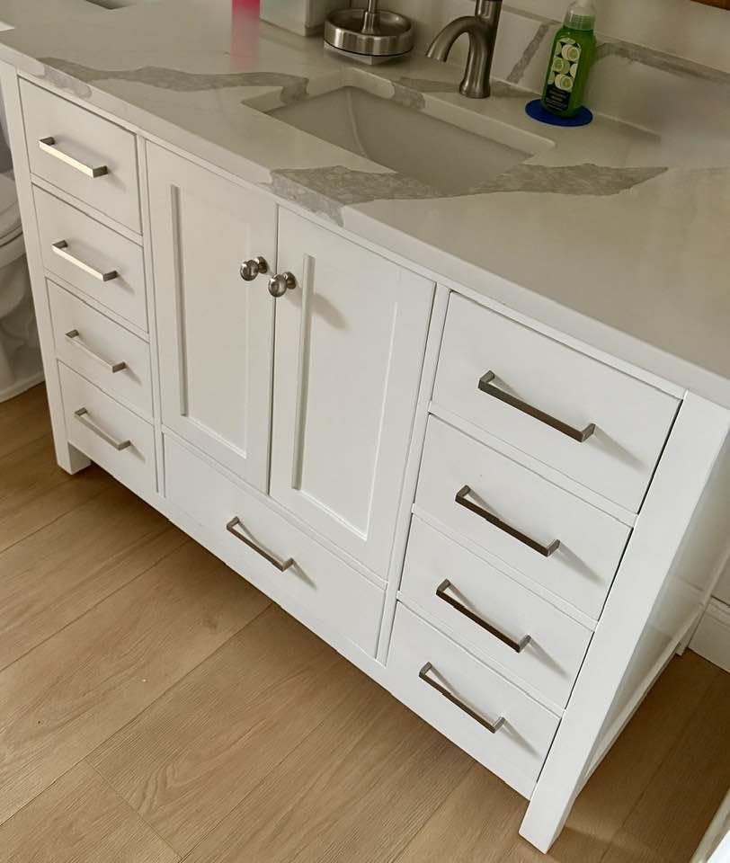 ARIEL Cambridge 48-inch Bathroom Vanity Base Cabinet,Solid Wood, 2 Soft Closing Doors, 9 Dovetail Drawers, Espresso customer photo 2