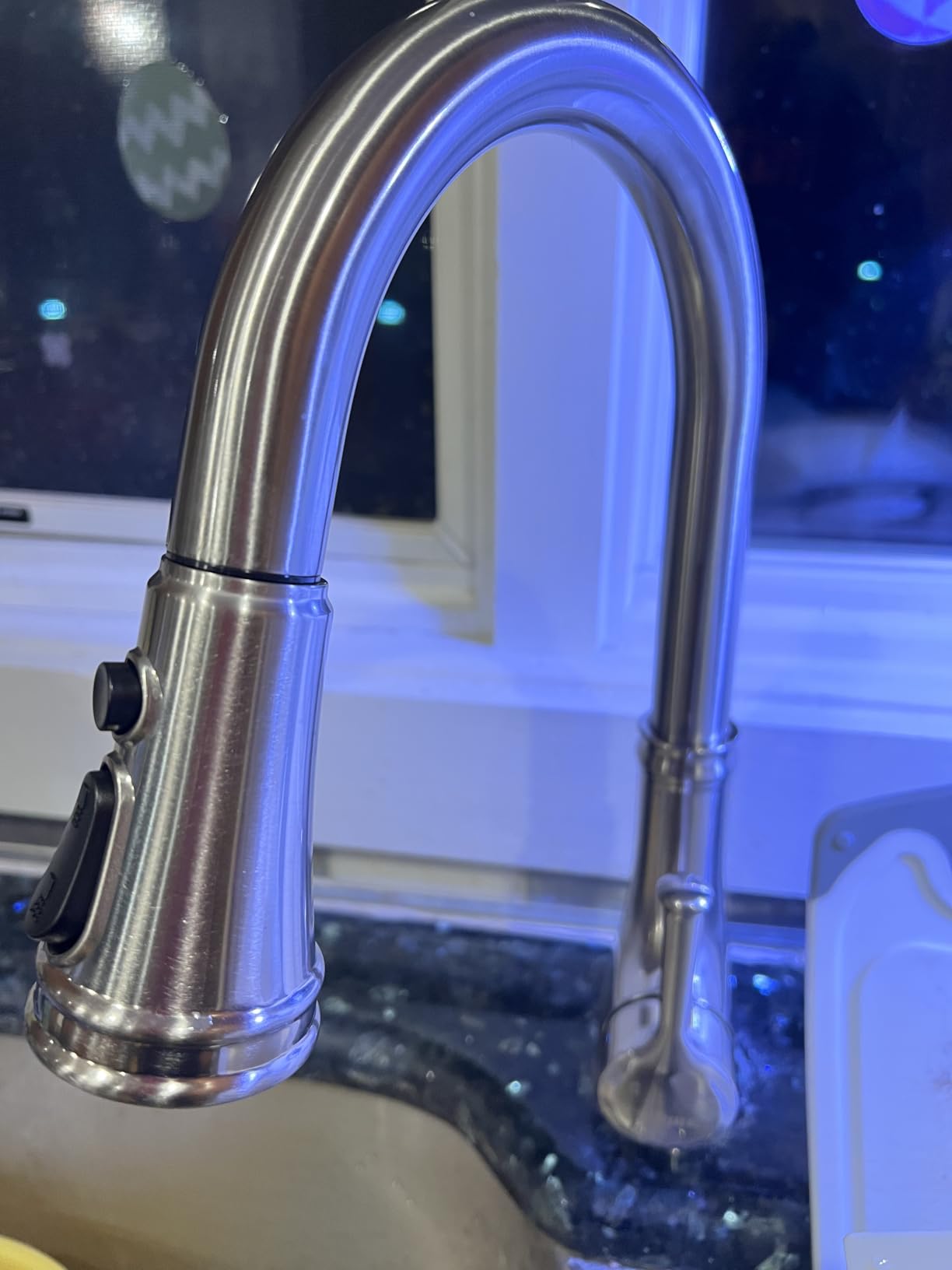 WEWE Vintage Kitchen Faucet with Pull Down Sprayer, Stainless Steel 1 or 3 Hole High Arc Single Handle Antique Sink Faucet for Classic Modern Kitchen, Brushed Nickel Bar & Prep Sinks customer photo 2