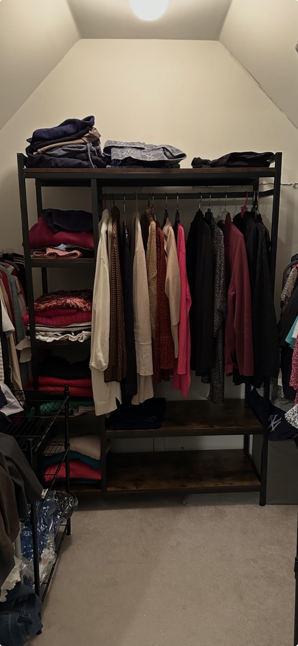 LITTLE TREE Free Standing Wood Closet Clothes Rack, Heavy Duty Garment Rack with Shelves, Hanging Racks for Clothes Clothing Rack for Bedroom, Wardrobe Closet Organizer, 350 lb Capacity, Rustic customer photo 1