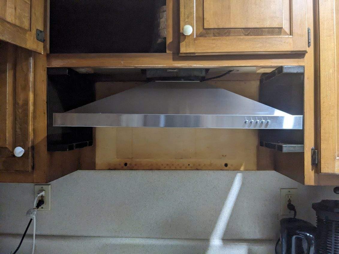 Tieasy Wall Mount Range Hood 30 inch with Ducted/Ductless Convertible Duct, Stainless Steel Chimney-Style Over Stove Vent Hood with LED Light, 3 Speed Exhaust Fan, 450 CFM customer photo 1
