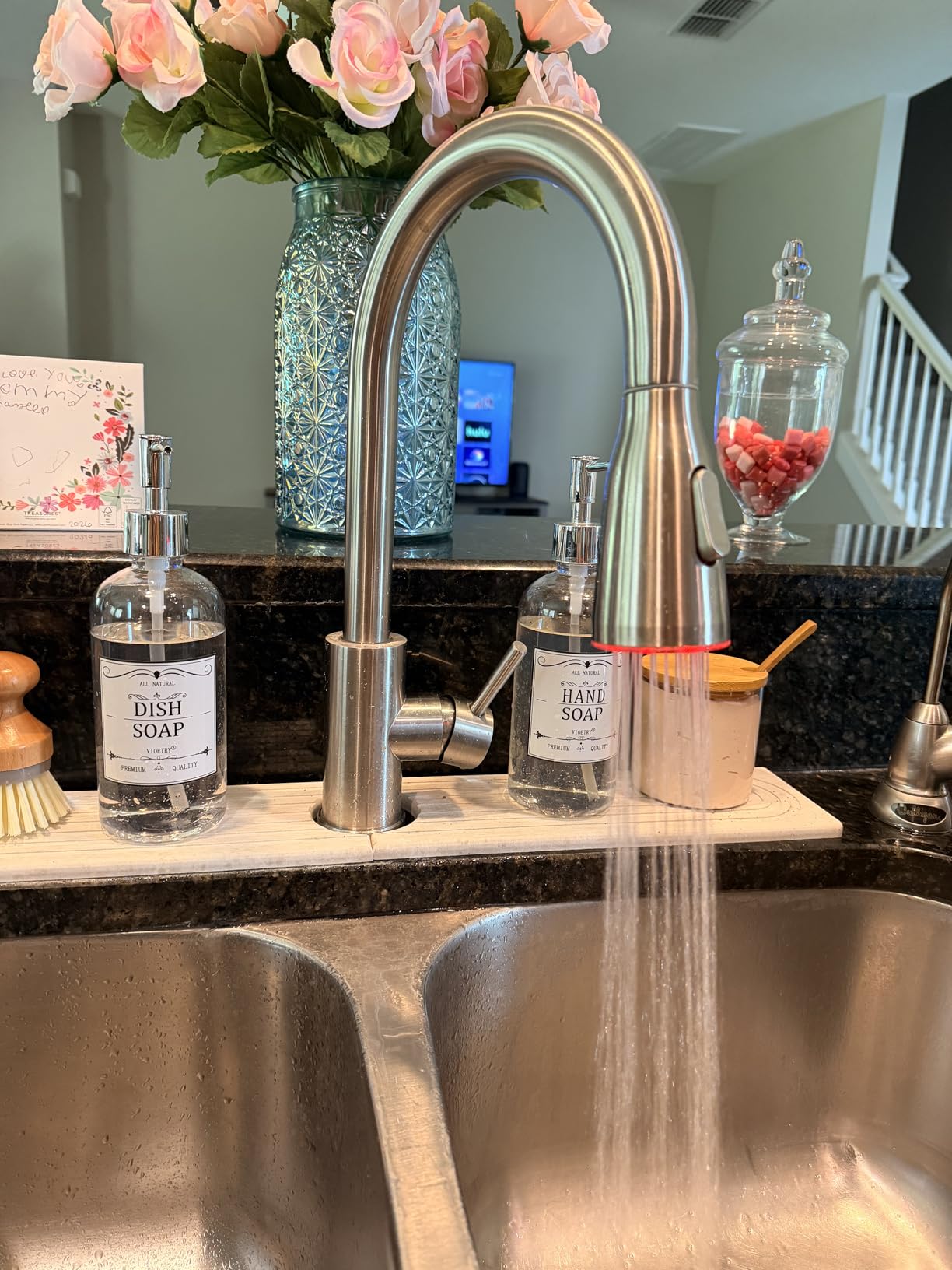 FORIOUS Black Kitchen Faucet with Pull Down Sprayer, High Arc Single Handle Classic Stainless Steel Sink Faucet 1 or 3 Hole, Suitable for Farmhouse Camper Laundry Rv Bar customer photo 1
