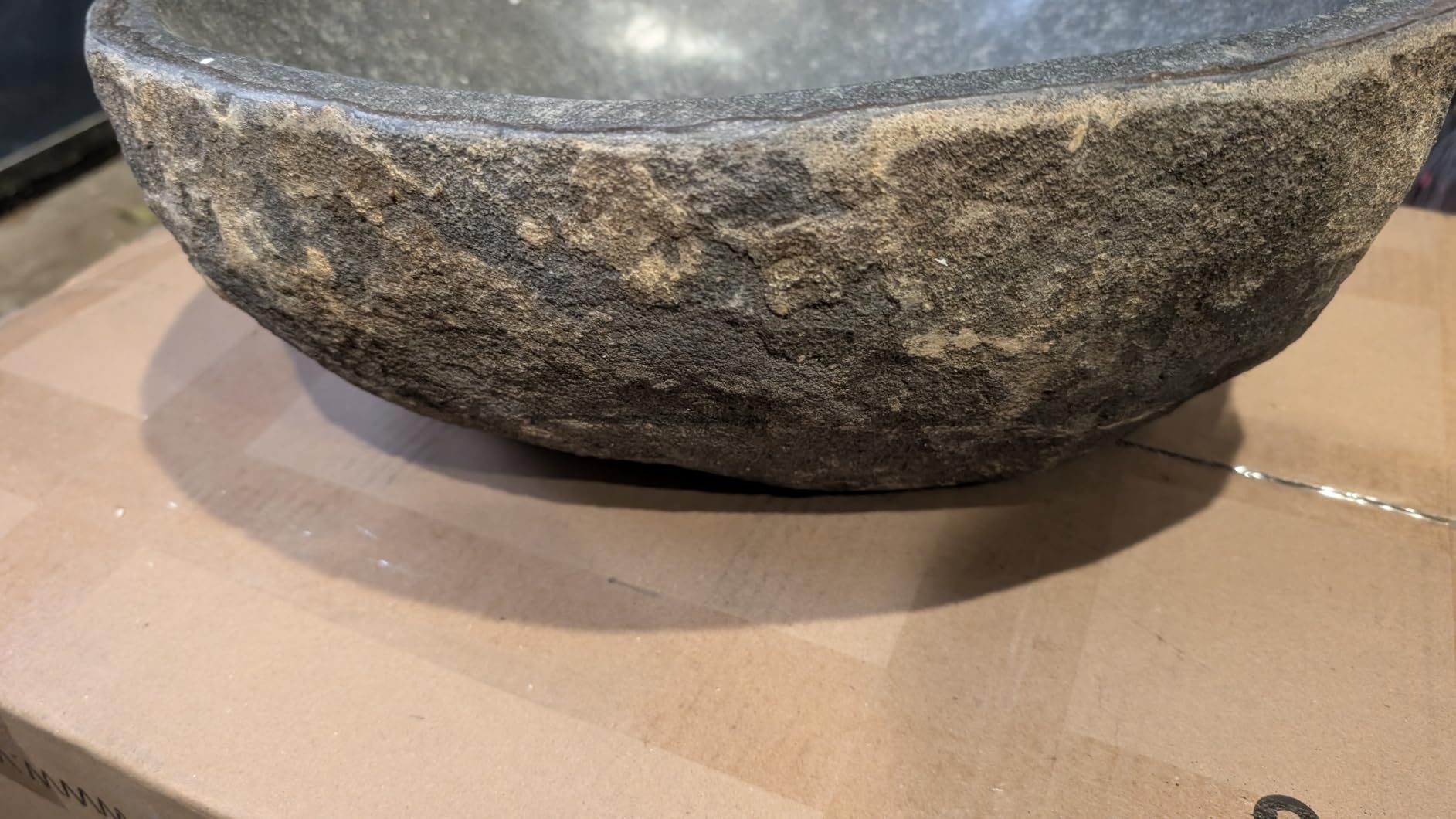 vidaXL Wash Basin, Bathroom Sink Bath Wash Bowl, Vanity Sink Bathroom Basin, River Stone Oval customer photo 1