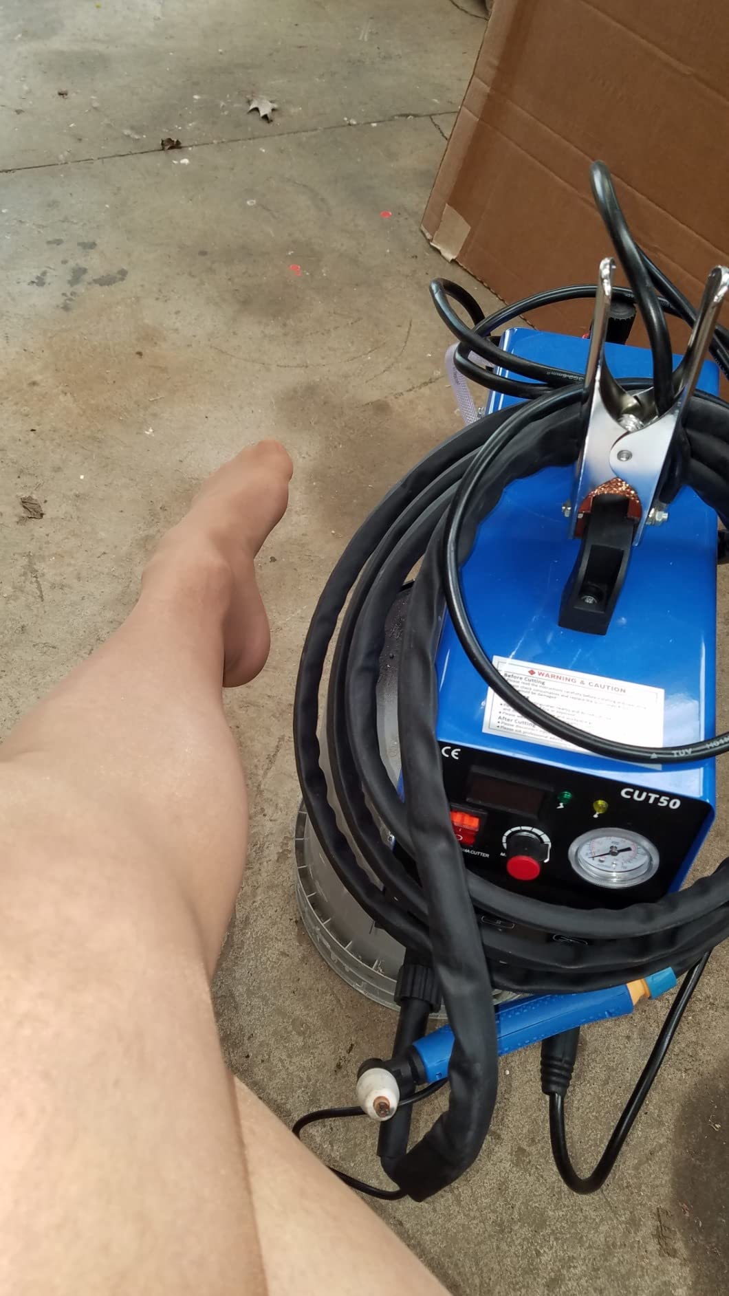 Plasma Cutter, CUT50 50Amp 110V/220V Dual Voltage Cutting Machine, Non-Touch Pilot Arc Plasma Cutter Machine Air Plasma Cutter with High-Frequency Start, Portable Plasma Cutter MOS Type customer photo 1