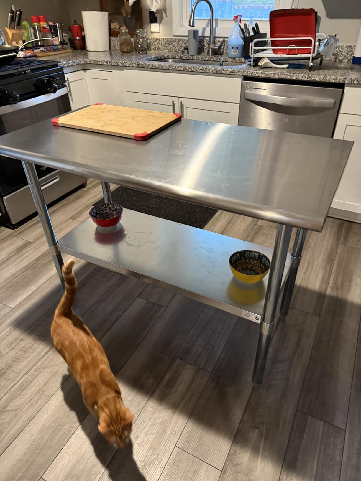 ROCKPOINT Stainless Steel Table for Prep & Work 24x48 Inches, NSF Metal Commercial Kitchen Heavy Duty Table with Adjustable Under Shelf and Table Foot for Restaurant, Home and Hotel customer photo 2