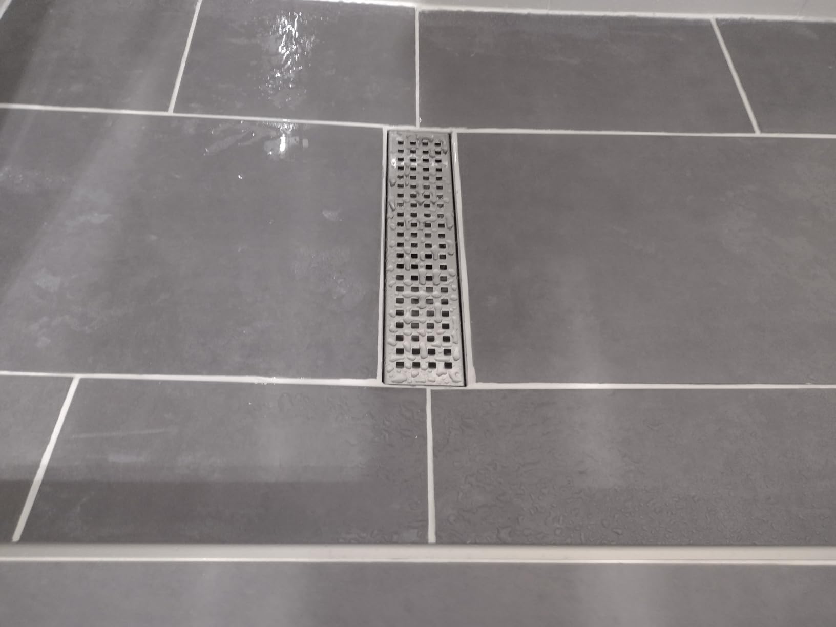 WEBANG 12 Inch Linear Shower Drain Rectangular Floor Drain with Accessories Square Hole Pattern Cover Grate Removable SUS304 Stainless Steel CUPC Certified Matte Black customer photo 2