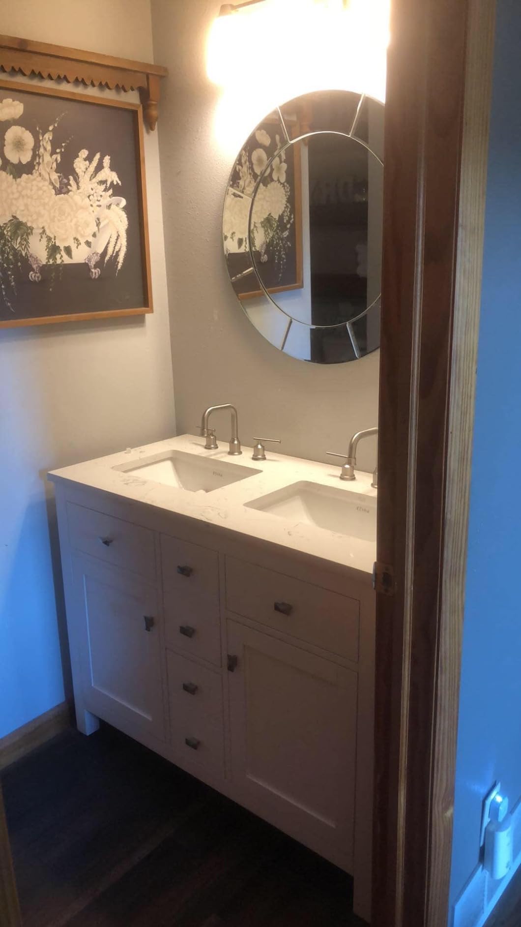 Eviva Artemis 44 in. White Double Sink Bath Vanity with Engineered Top and Undermount Porcelain Sinks customer photo 1