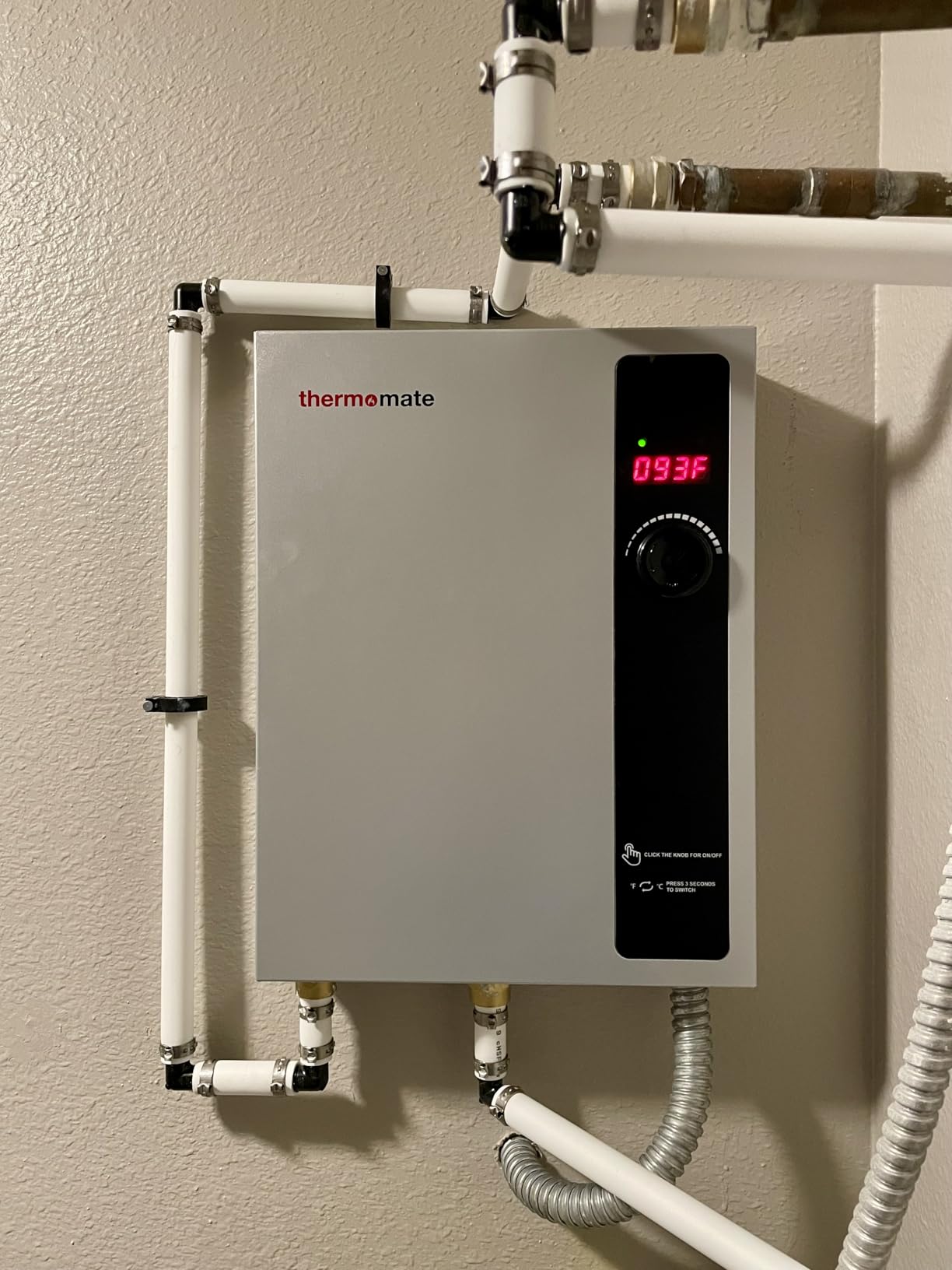 Tankless Water Heater Electric 27kW at 240 Volt, ThermoMate On Demand Instant Hot Water Heater Up to 6.4GPM, Self-Modulating Energy Saving for Residential Indoor Shower customer photo 2