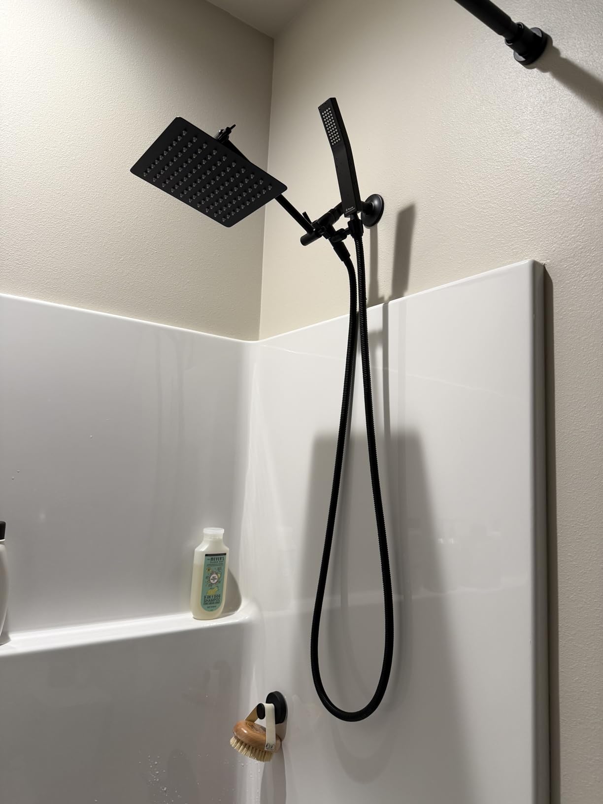 G-Promise All Metal 8 Inch Dual Square Shower Head with Handheld Spray Combo, Rain Shower Head, Adjustable Extension Arm, Smooth 3-Way Diverter, 71 Inch Extra Long Hose - A Bathroom Upgrade (Chrome) customer photo 1