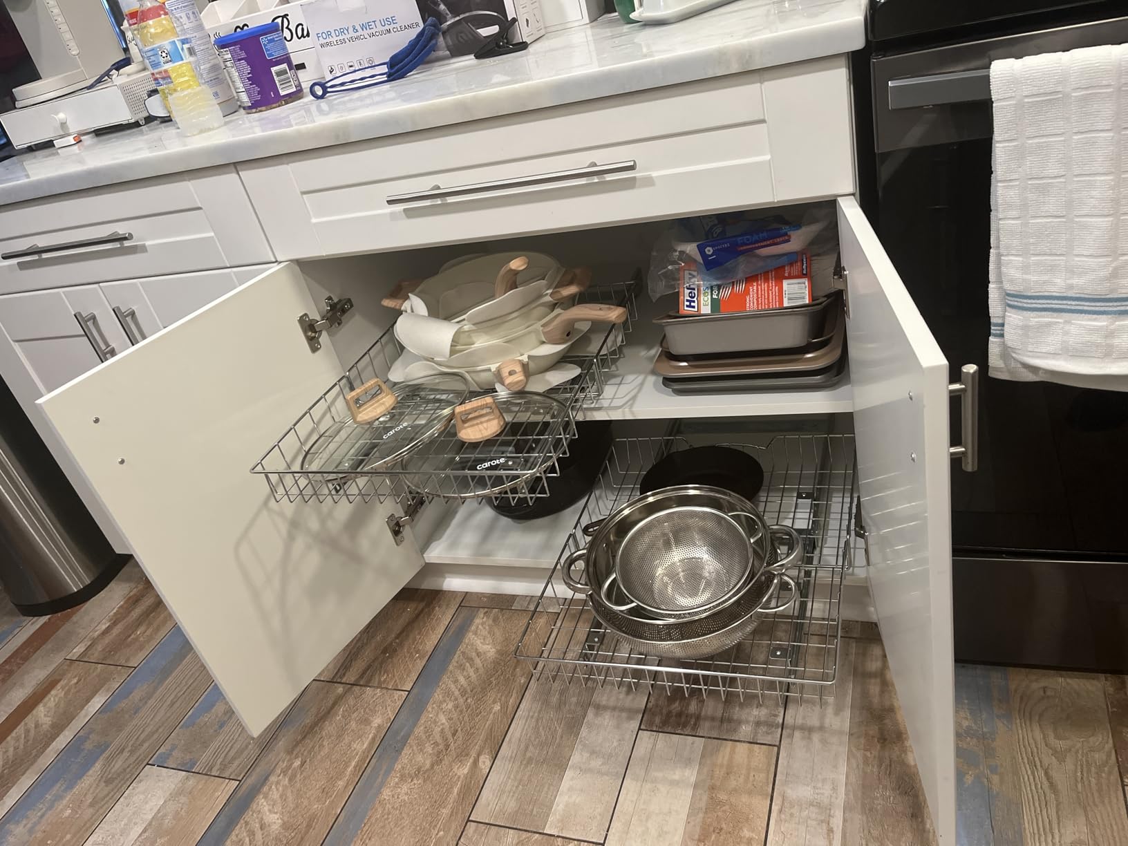 SIMPLE HOUSEWARE Under Cabinet Pull Out Sliding Shelf Drawer Organizer, 21