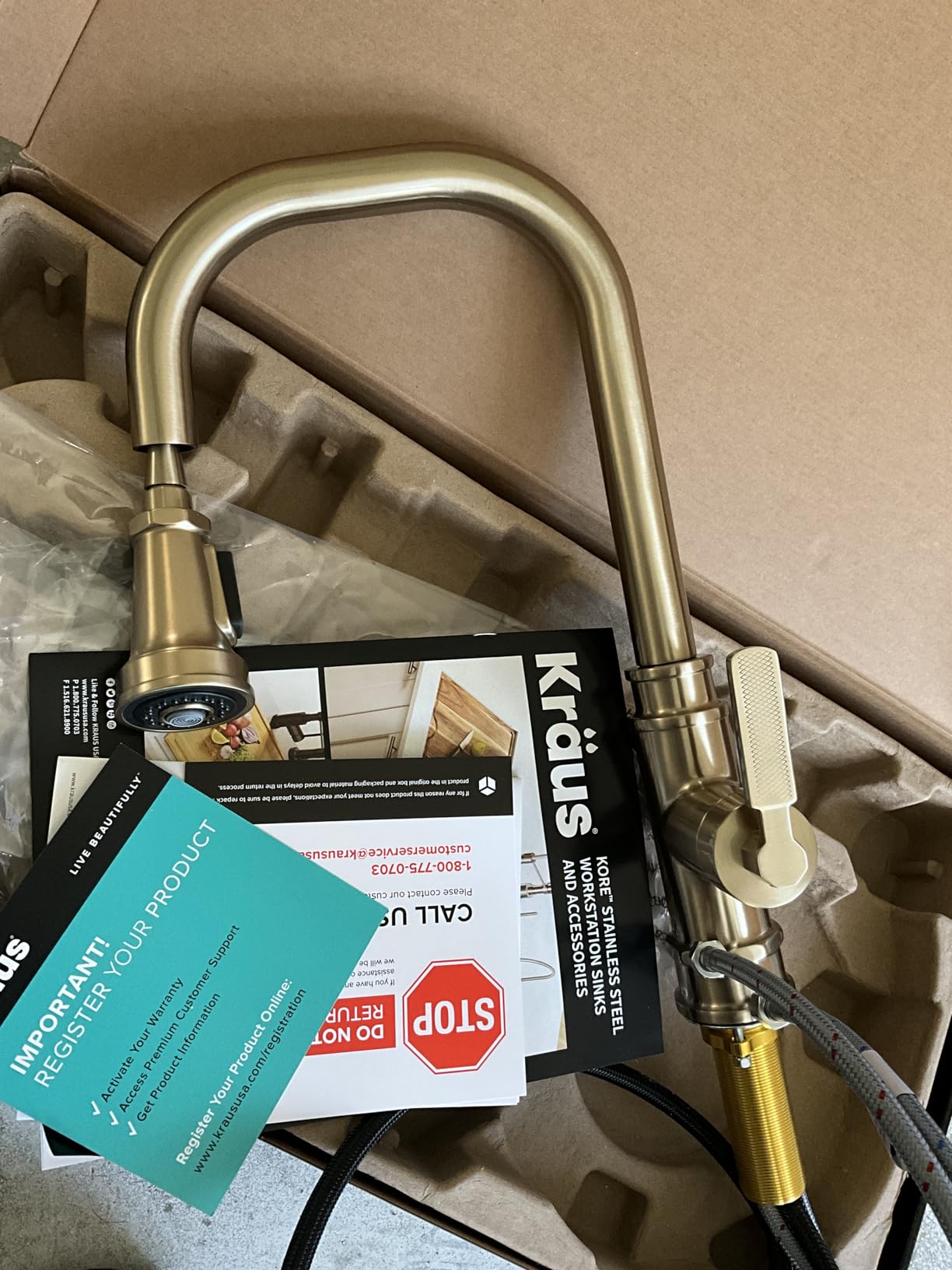 KRAUS Allyn Transitional Industrial Pull-Down Single Handle Kitchen Faucet in Matte Black, KPF-4101MB customer photo 1