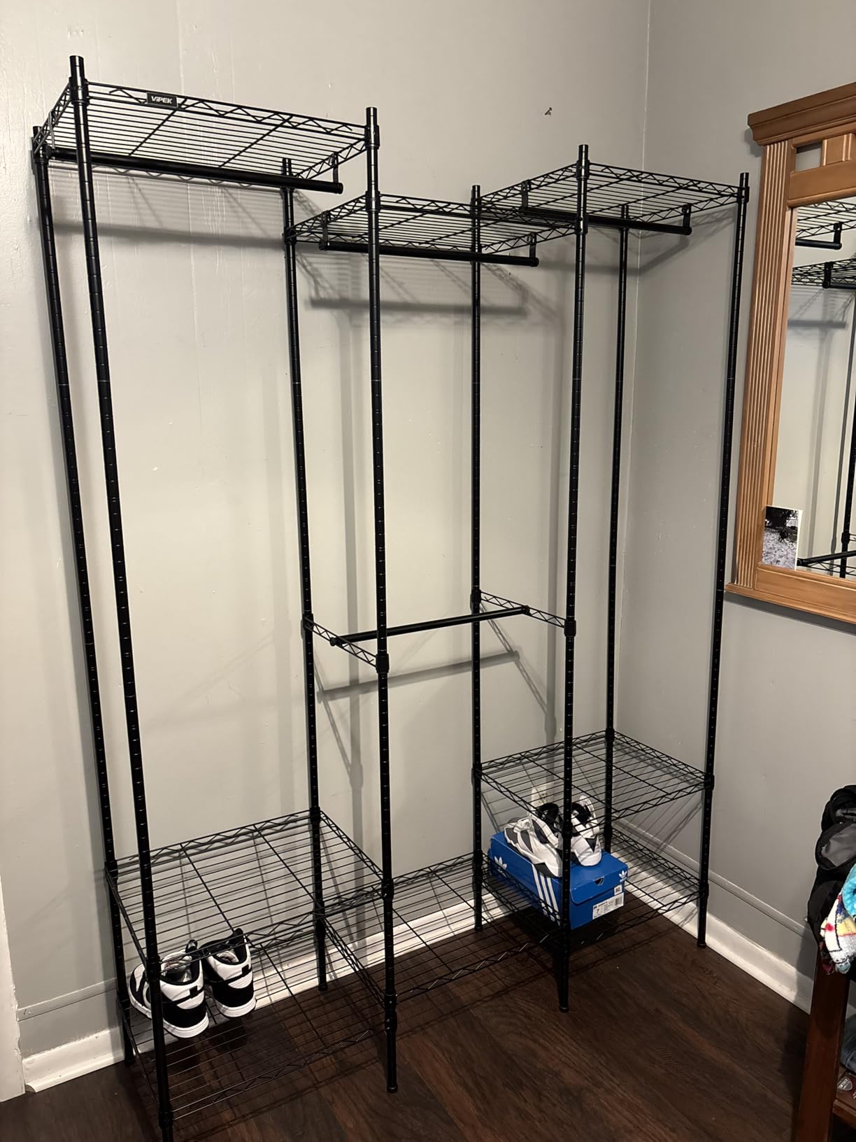 VIPEK V5 Portable Closet Wardrobe Heavy Duty Clothes Rack, Freestanding Clothing Racks with 4 Hang Rods & 8 Shelves, Adjustable Custom Closet Racks, 68.9