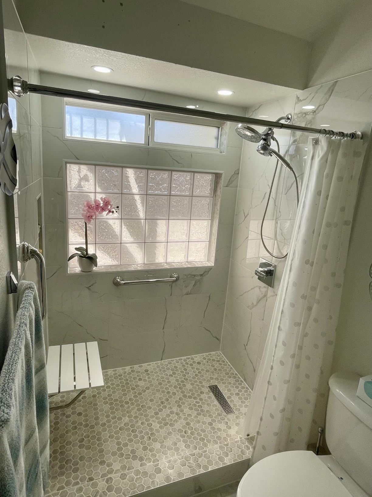 EMBATHER 24 Inches Linear Shower Drain with Removable Pattern Grate, CUPC Certified, 304 Stainless Steel Floor Drain and Shower Drain Base Included Hair Strainer and Leveling Feet, Brushed Nickel customer photo 1