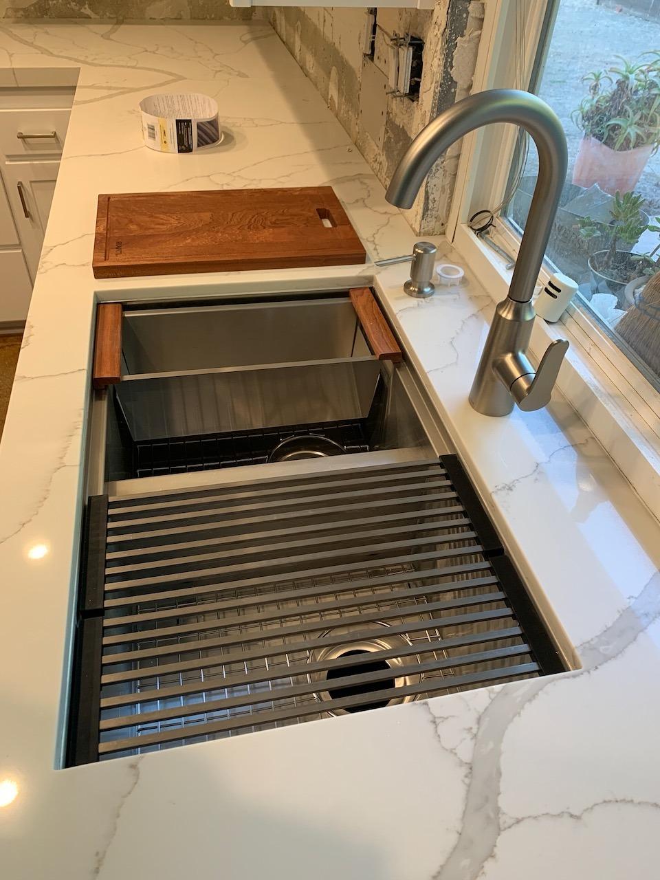 Ruvati 36-inch Workstation Kitchen Sink - 60/40 Double Bowl Undermount 16 Gauge Stainless Steel Kitchen Sink with Brushed Finish hides scratches, Easy-to-Clean Undermount Sink - RVH8359 customer photo 1