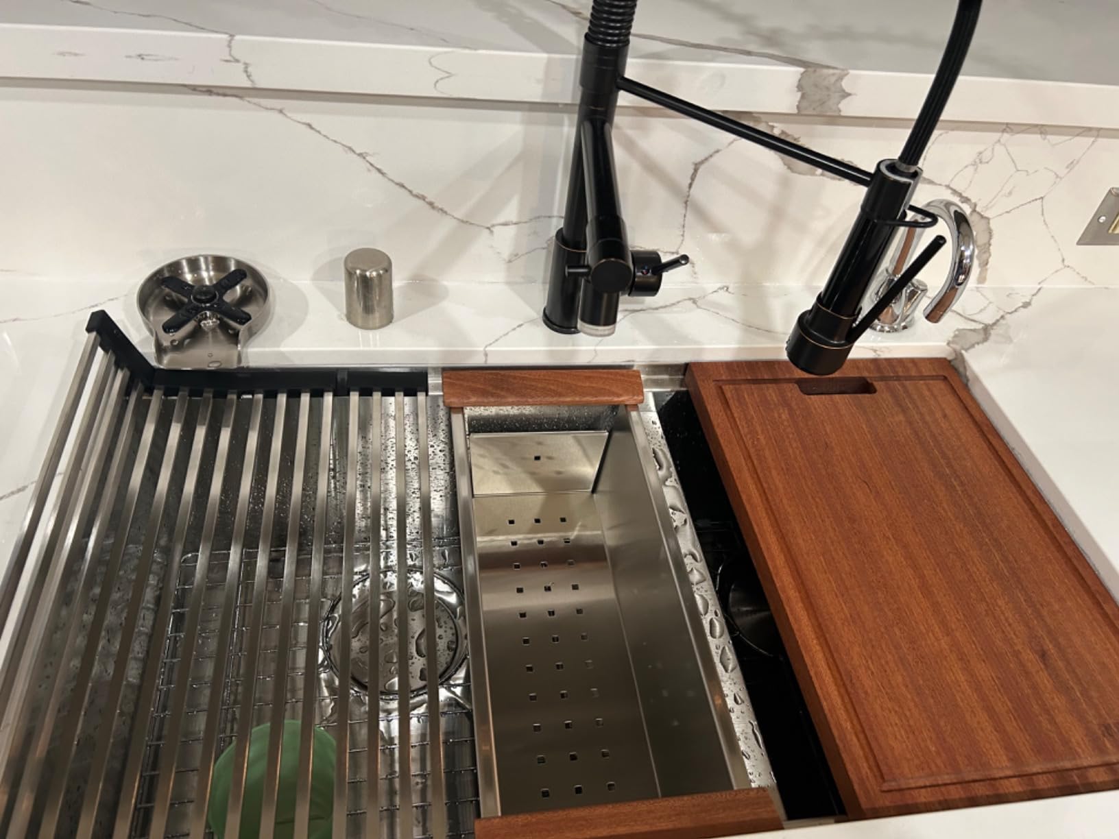 Ruvati 36-inch Workstation Kitchen Sink - 60/40 Double Bowl Undermount 16 Gauge Stainless Steel Kitchen Sink with Brushed Finish hides scratches, Easy-to-Clean Undermount Sink - RVH8359 customer photo 2