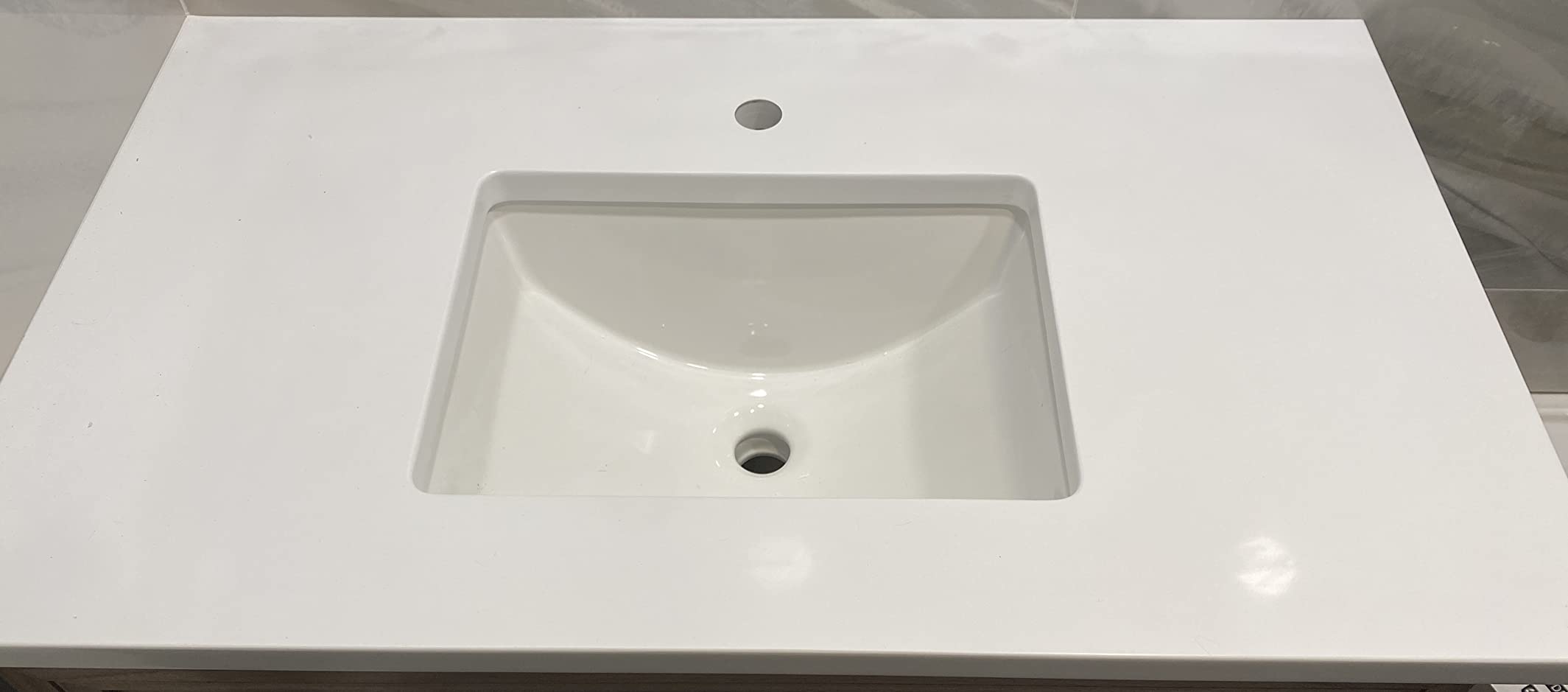 MEJE #202F -20.9 Inch Porcelain Undermount Bathroom Sink, Rectangle Lavatory Vanity Sink, Undercounter Basin, White customer photo 1