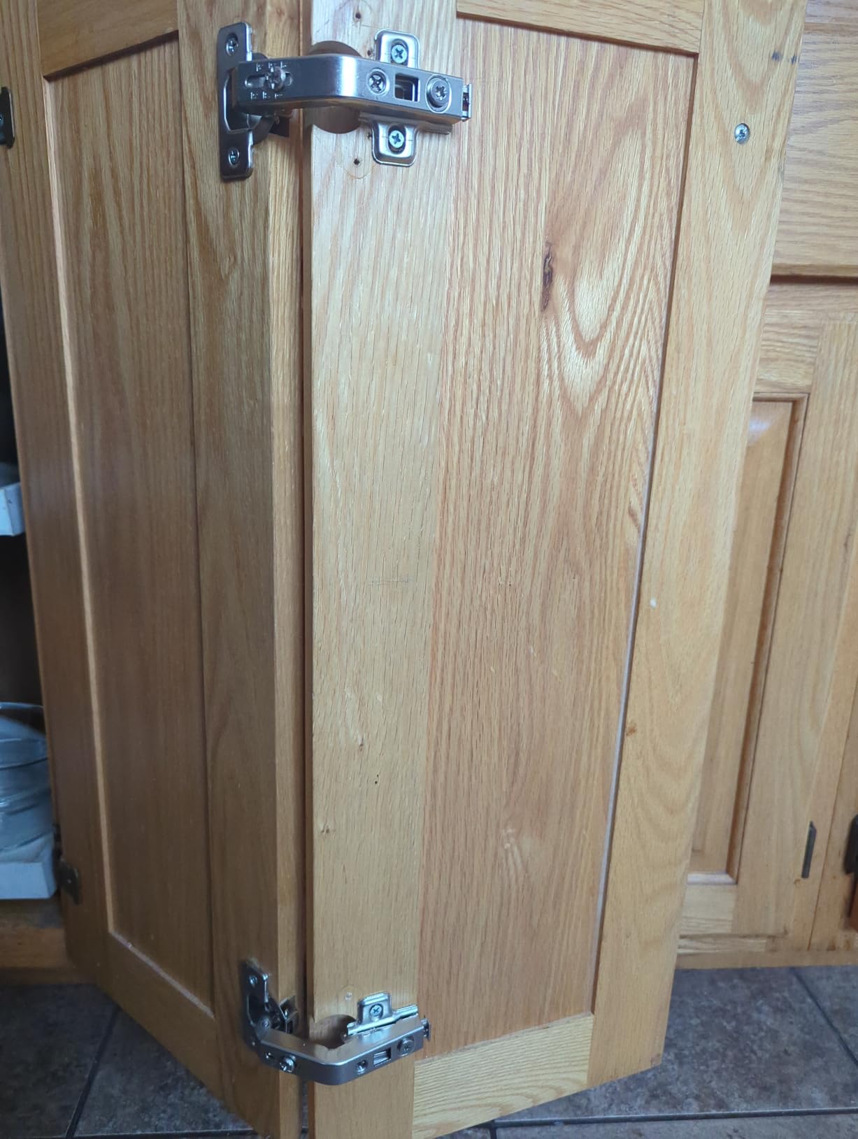 Chibery 2 Pack 1 Pairs 135° Lazy Susan Hinge, Full Overlay Concealed for Corner Kitchen Cabinet Replacement Hardware, Cupboard Folded, Folden Door customer photo 2