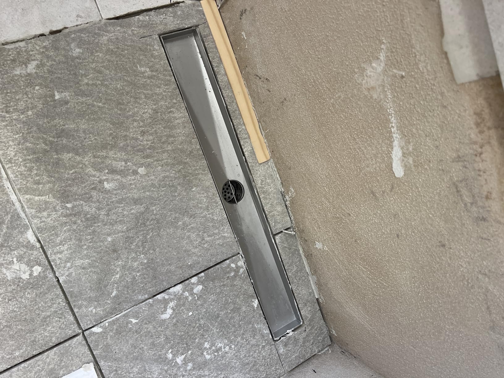 Shower Drain, Linear Shower Drain 24 Inch (Brushed Nickel), Modern 304 Stainless Steel Shower Floor Drain with Grate Removable, Adjustable Leveling Feet, Rectangular Shower Drain customer photo 2