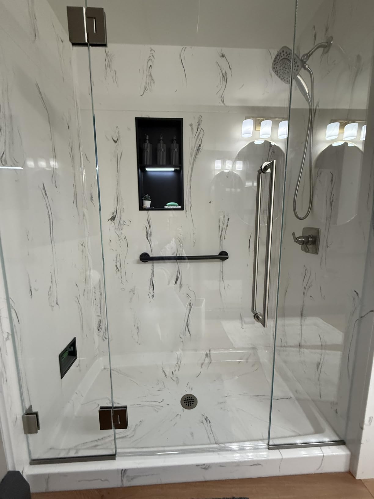 Neodrain No Tile Shower Niche Insert Tile Ready, Black Recessed Wall Niche for Shower Organizer (Inner Size 12