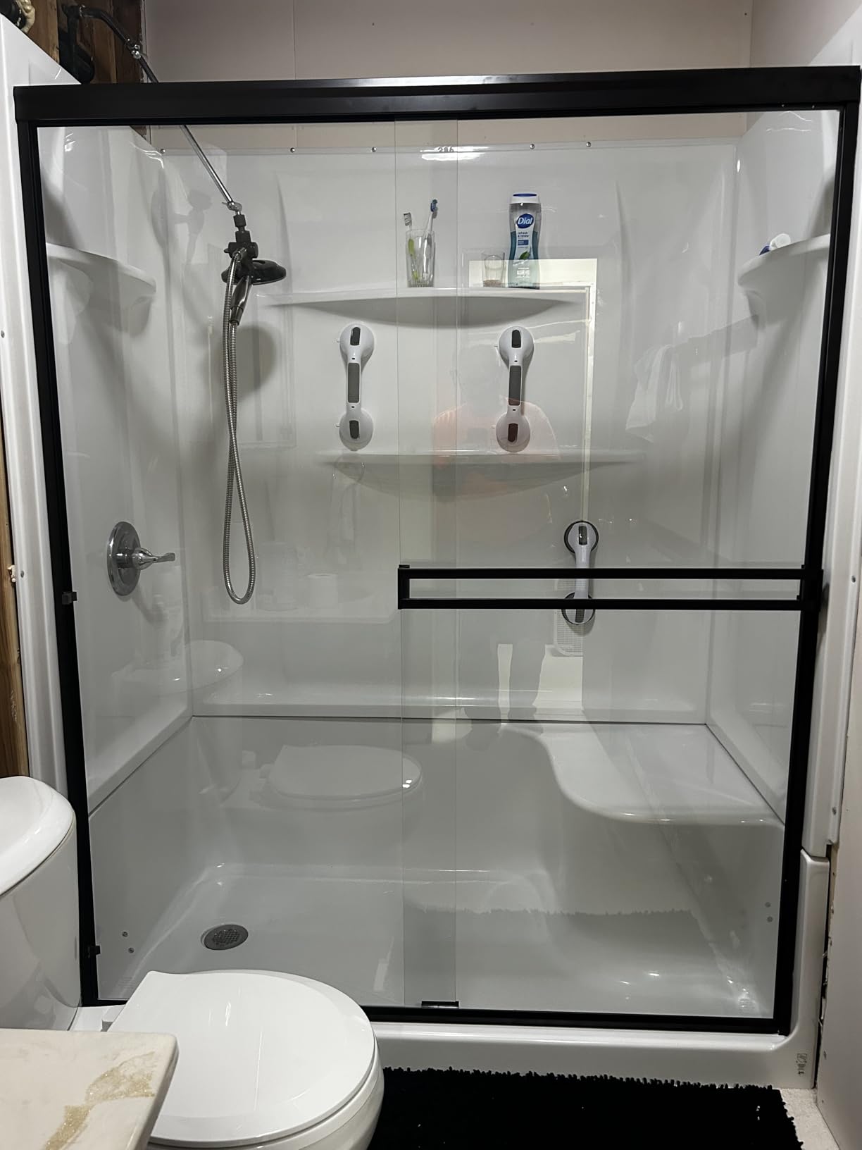 DreamLine Alliance Pro BG 56-60 in. W x 70 3/8 in. H Semi-Frameless Sliding Shower Door in Chrome and Clear Glass customer photo 2
